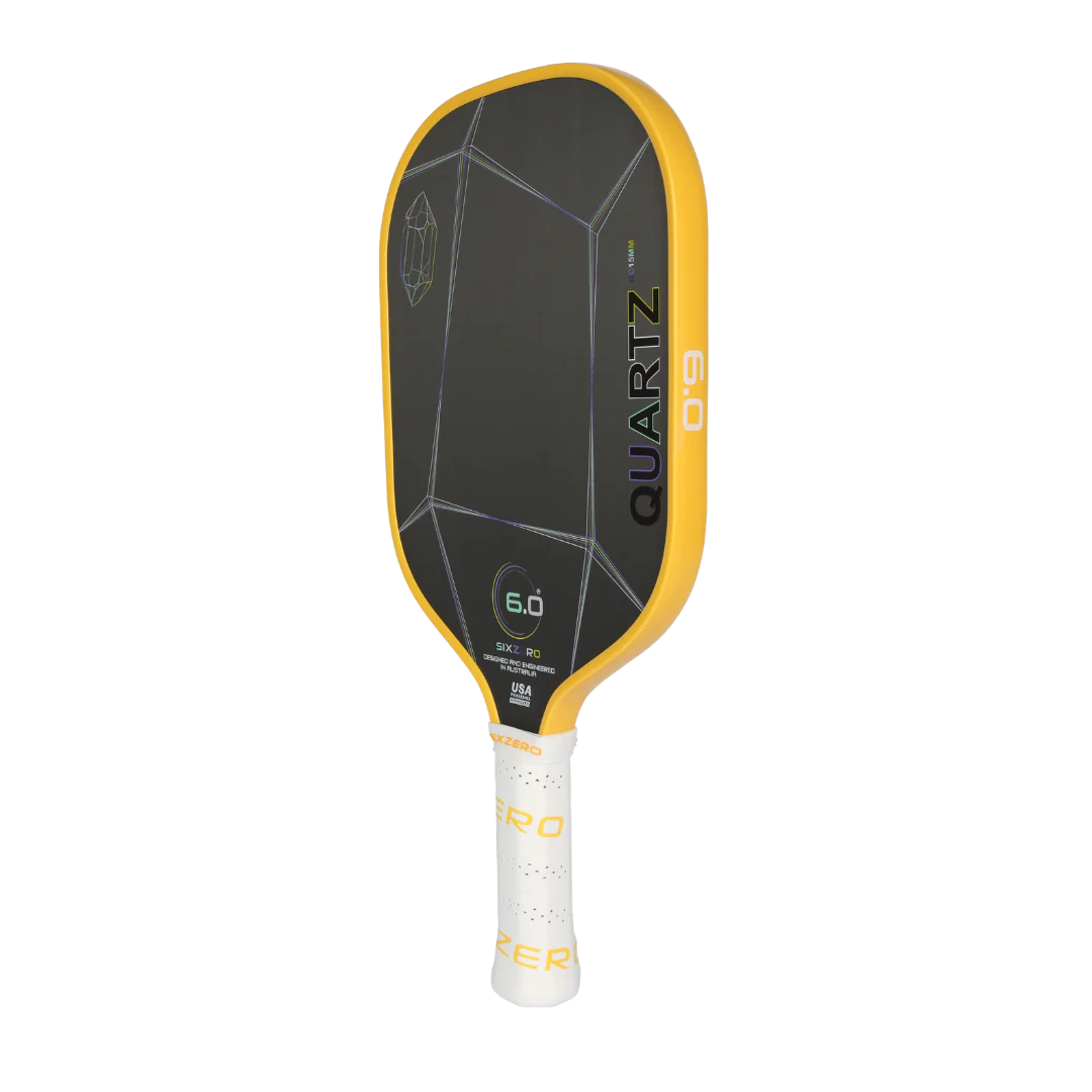 Six Zero Quartz 15mm Pickleball Paddle - Premium Carbon Fiber Surface for Enhanced Spin & Control - Perfect for Competitive Play & Outdoor Games