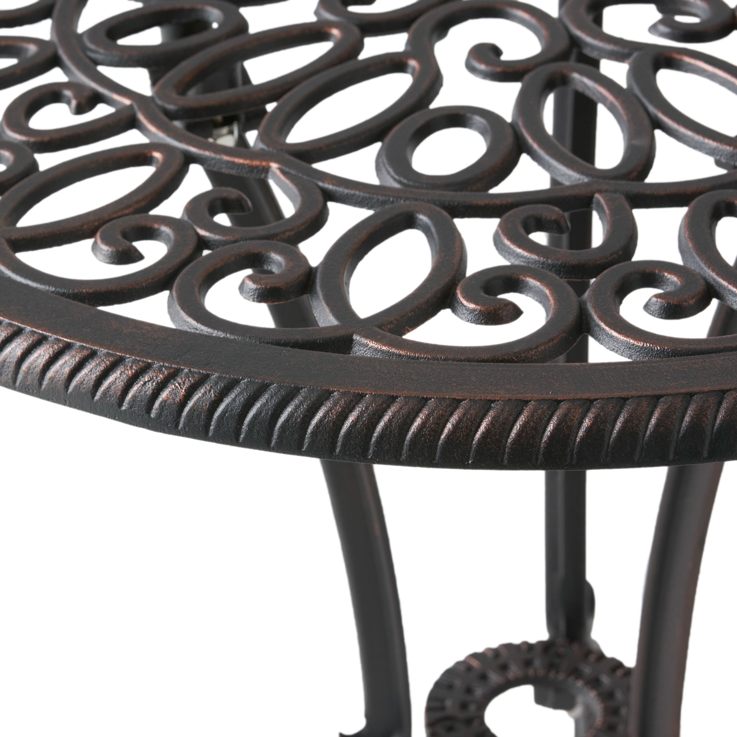 Charleston 3-Piece Cast Iron Bistro Set - Outdoor Patio Dining Furniture for Garden, Balcony & Backyard