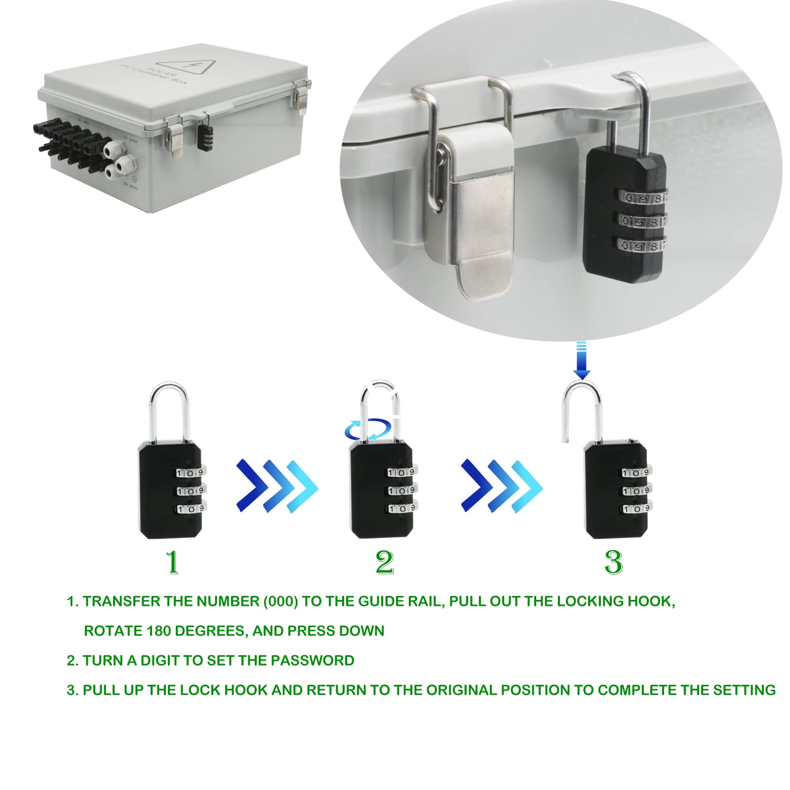 4 String Solar Combiner Box IP65 Waterproof - On/Off Grid Solar System with Lightning Arrester, 15A Fuse & 63A Circuit Breaker - Durable Plastic Enclosure for Home & Commercial Solar Panel Installations