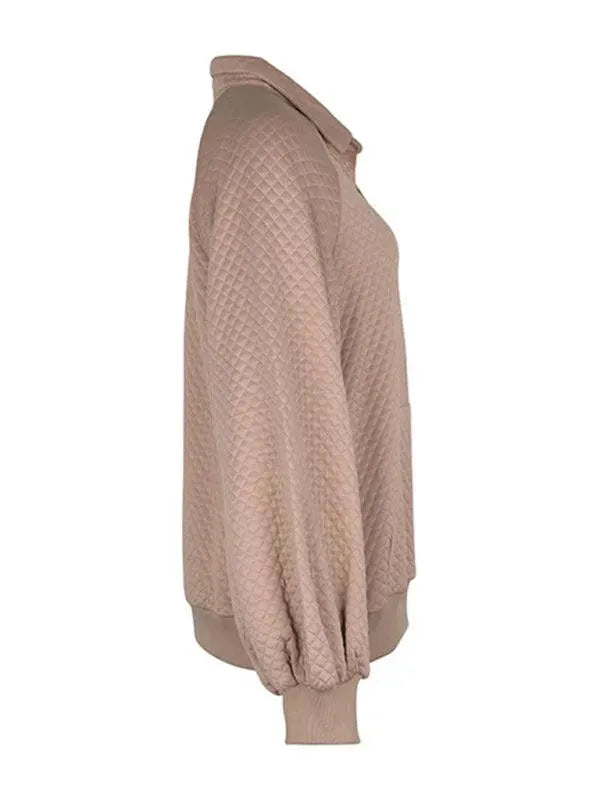 Women's Solid Color Front Pocket Sweatshirt - Cozy Pullover for Casual Wear, Lounge & Outdoor Activities