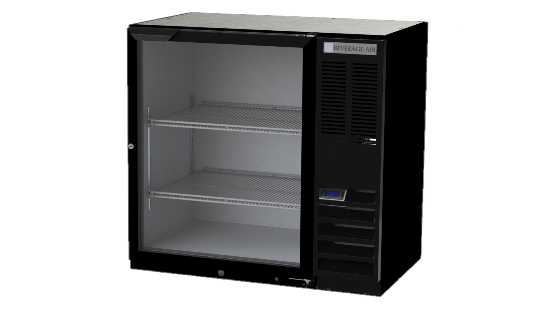 Beverage Air BB36HC 1 Glass Door Back Bar Refrigerator - Commercial Black Under Counter Beer Cooler for Bars, Restaurants & Home Use