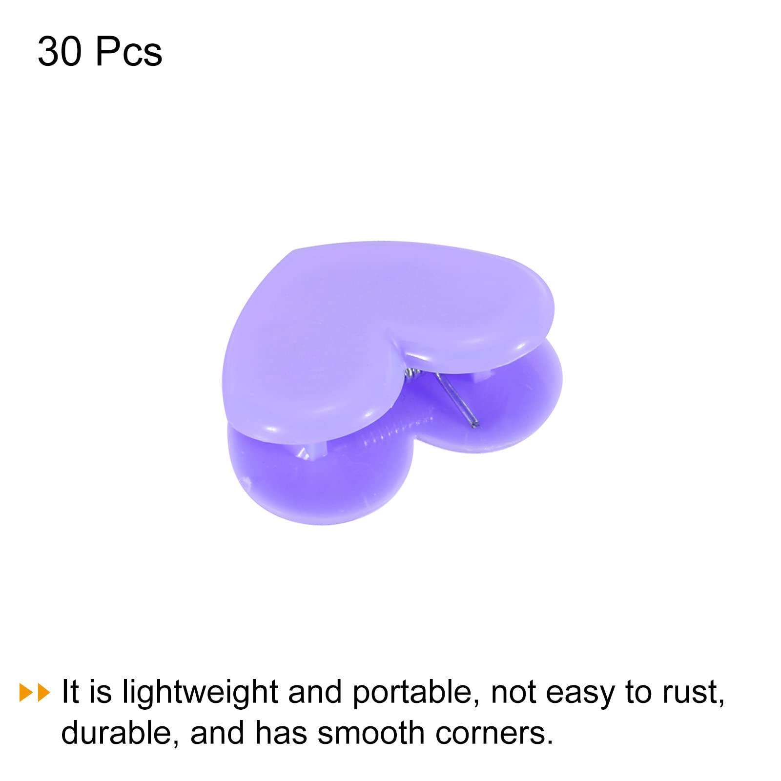 Heart-Shaped Bag Clips 30Pcs - Snack Sealer Clamps for Coffee, Office & Photos - Purple