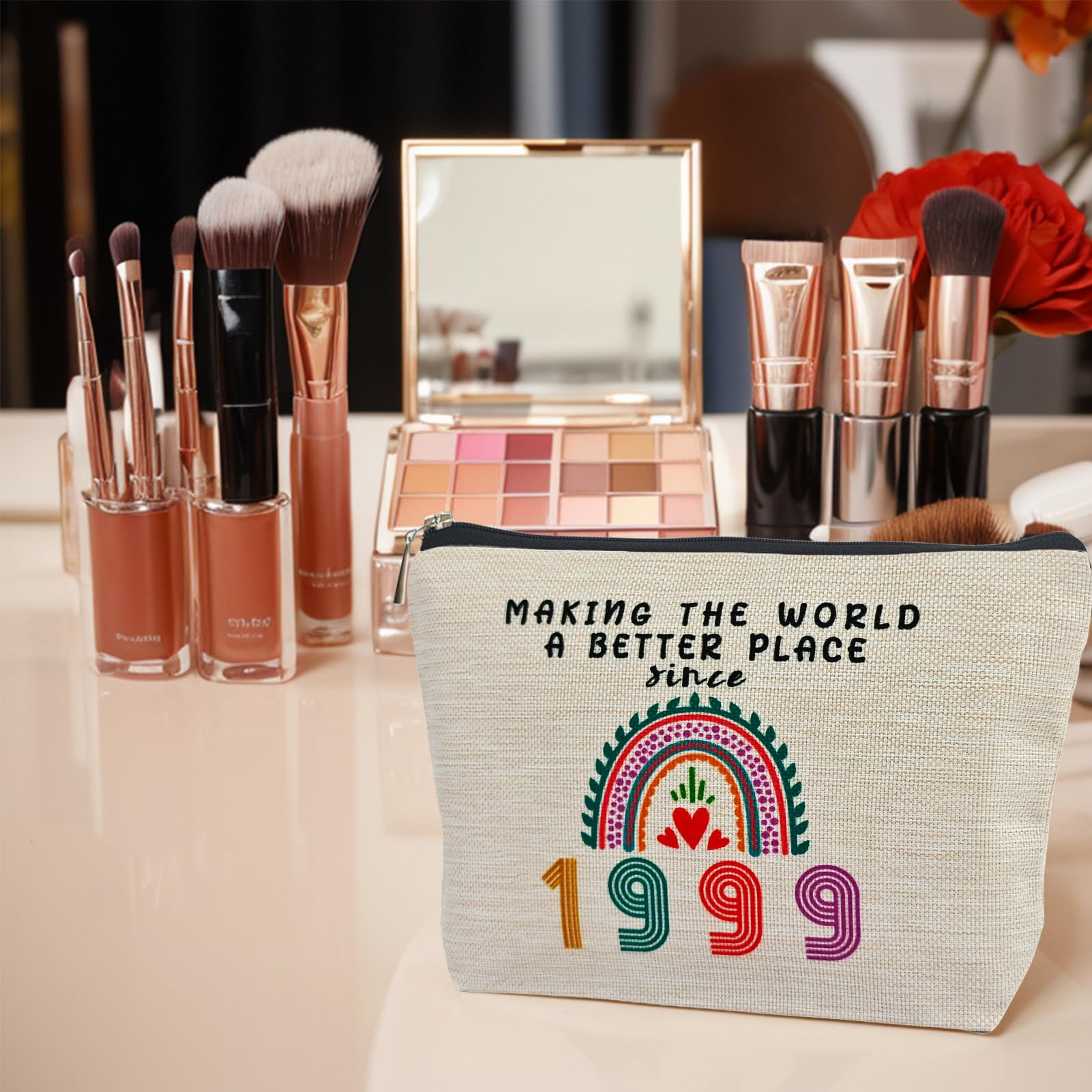 26th Birthday Gifts for Women - Makeup Bags & Cosmetic Travel Organizer | 1999 Anniversary Gift Ideas for Wife, Sister, Best Friend | Birthday Decorations, Mothers Day & Christmas Present | Perfect for Travel, Daily Use & Special Occasions