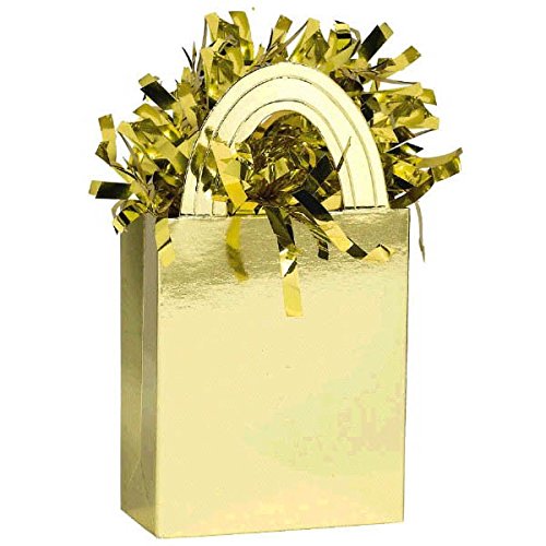 Premium Gold Mini Tote Balloon Weights - 5.7 oz (Pack of 1) - Heavy Duty Decorative Balloon Holders for Parties, Weddings, Baby Showers & Outdoor Events - Indoor/Outdoor Celebration Decor