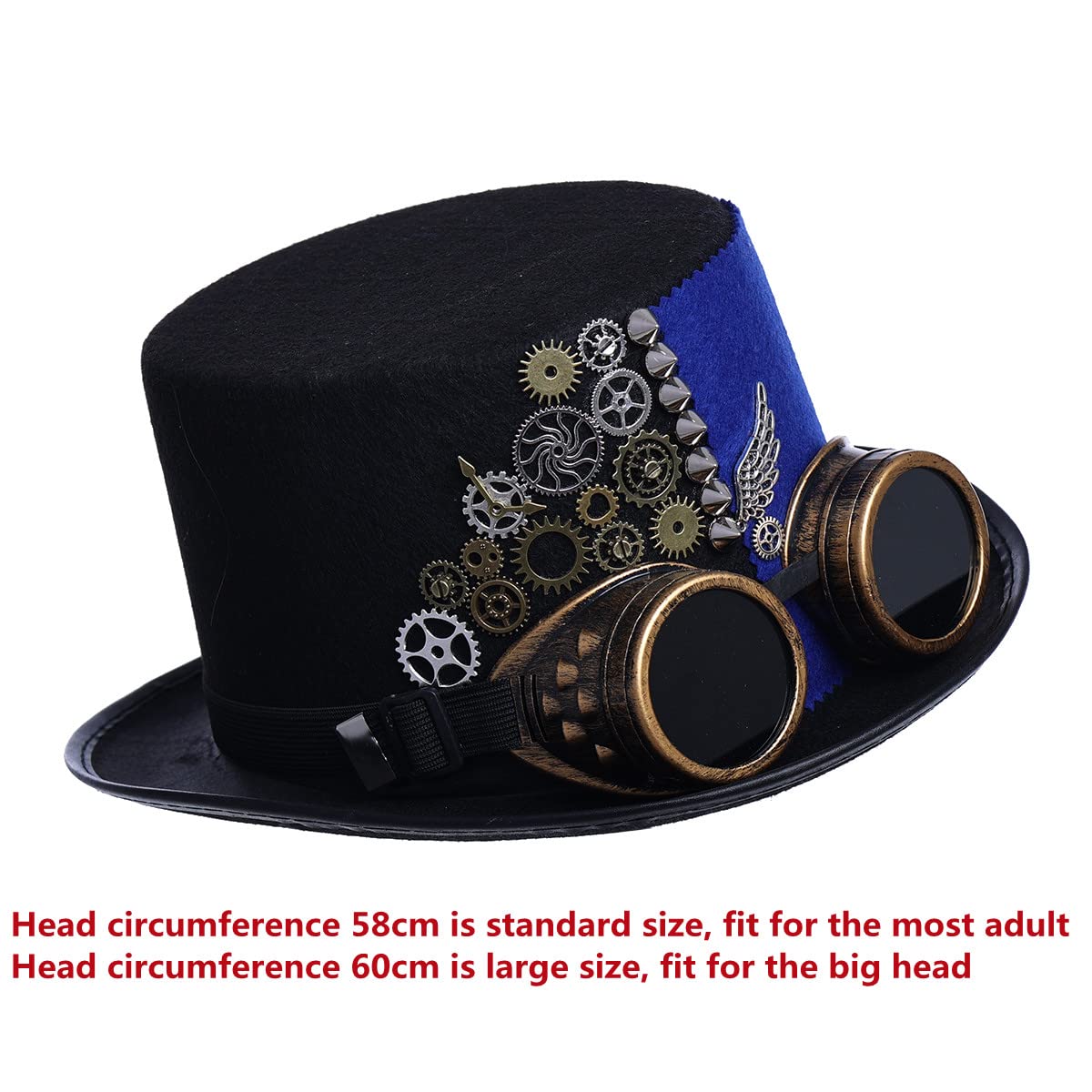 Stylish Steampunk Top Hat with Goggles for Women & Men - Victorian Gothic Halloween Costume Accessory - Perfect for Cosplay, Renaissance Fairs, and Themed Parties