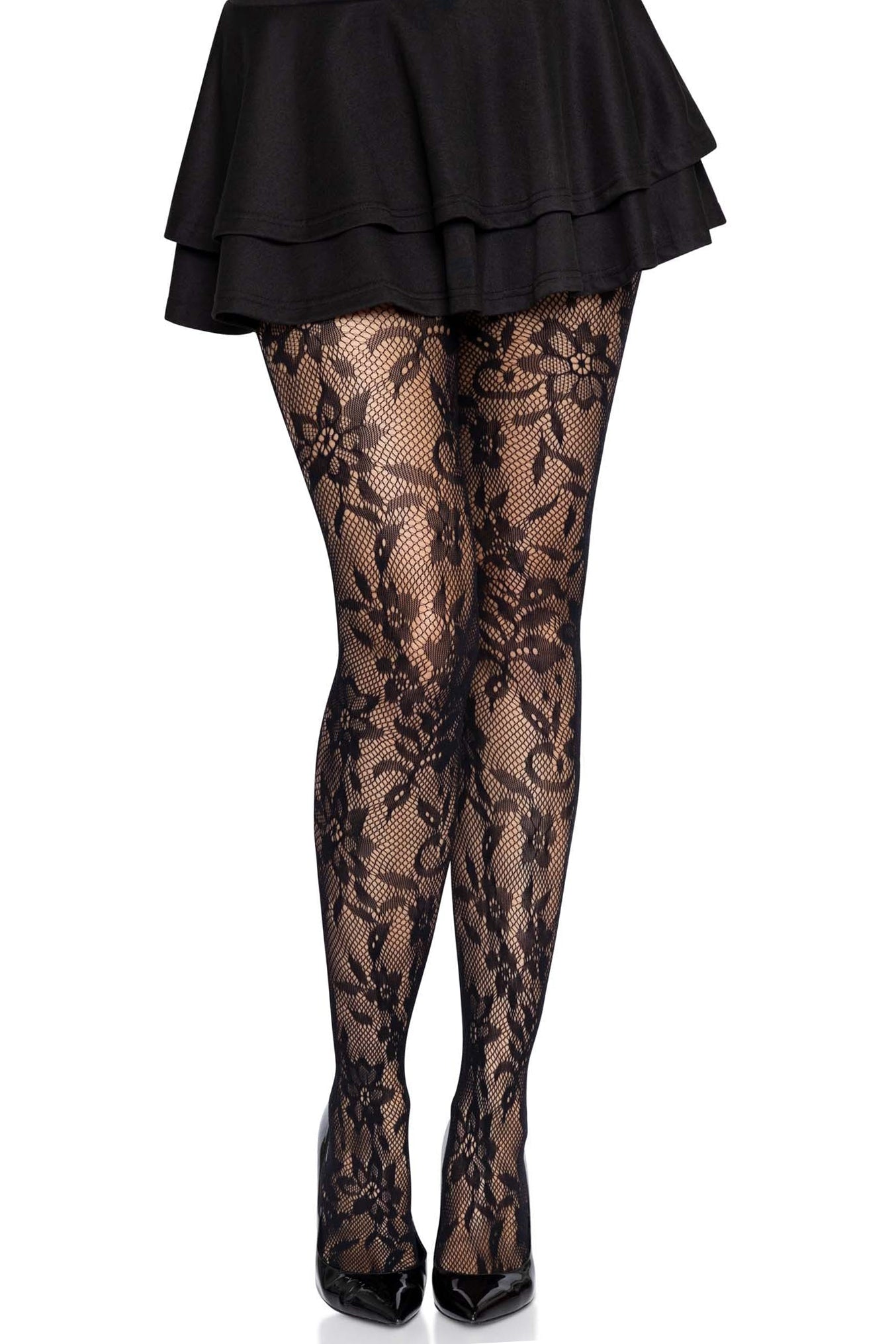 Chantilly Lace Tights for Women - Elegant Sheer Pantyhose with Floral Pattern - Perfect for Weddings, Parties & Special Occasions
