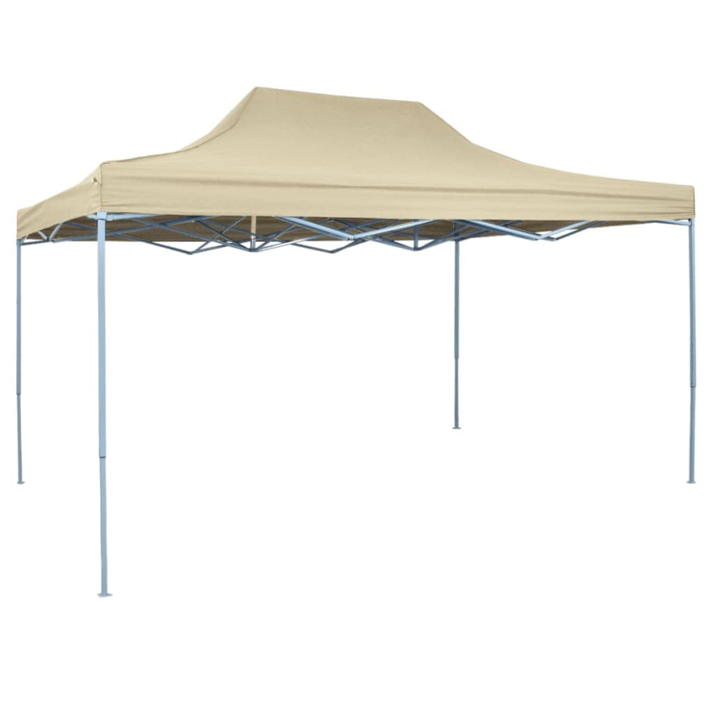 Foldable Pop-Up Canopy Tent for Outdoor Events & Parties - 100% Waterproof, UV Protective with 4 Ropes & 8 Ground Pins - Easy Assembly 9.8'x14.8' Cream White - Perfect for Backyard BBQs, Beach Outings & Farmers Markets