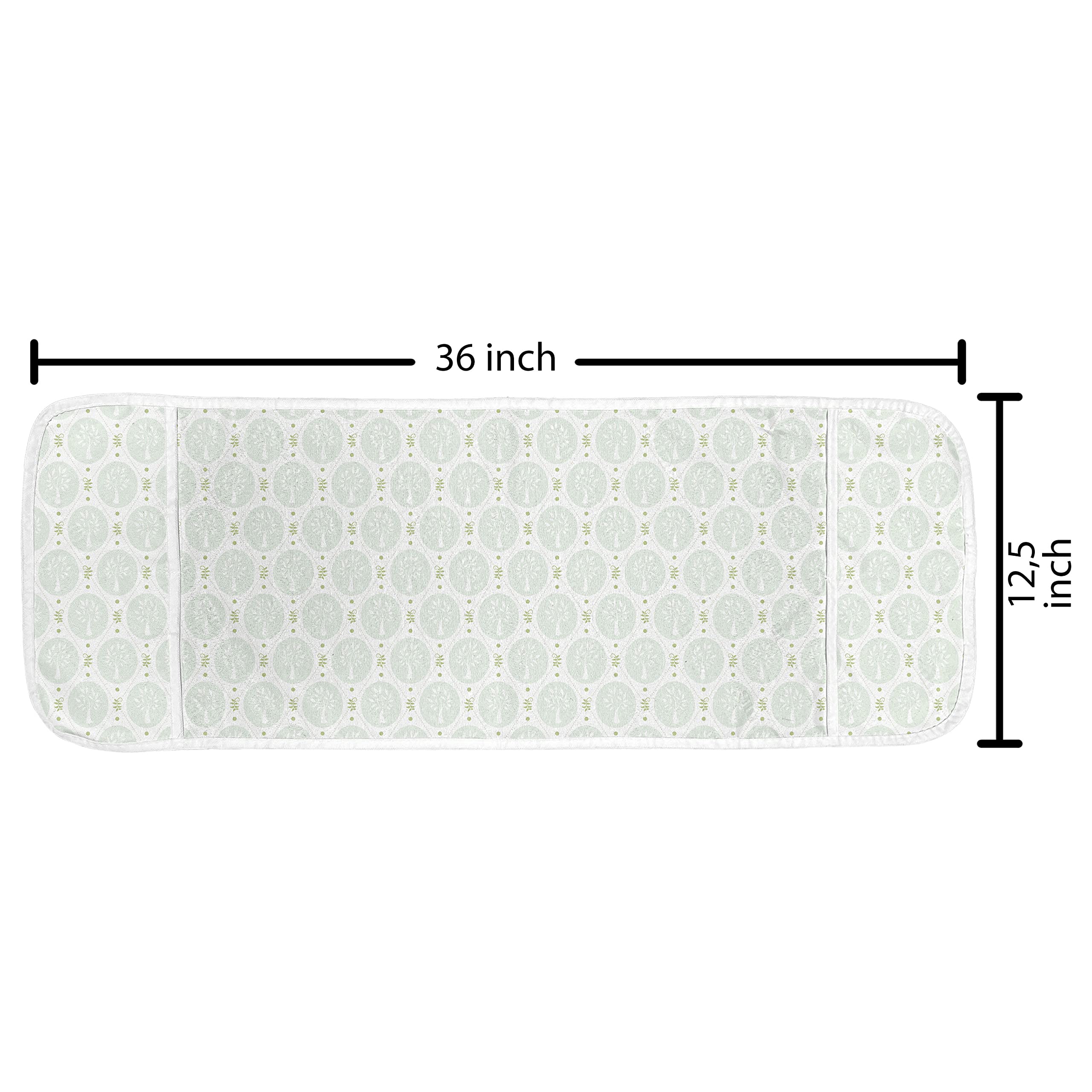 Ambesonne Microwave Cover - Water Resistant Kitchen Organizer with Pockets, Pastel Argyle Check Tree Silhouette Design, 36