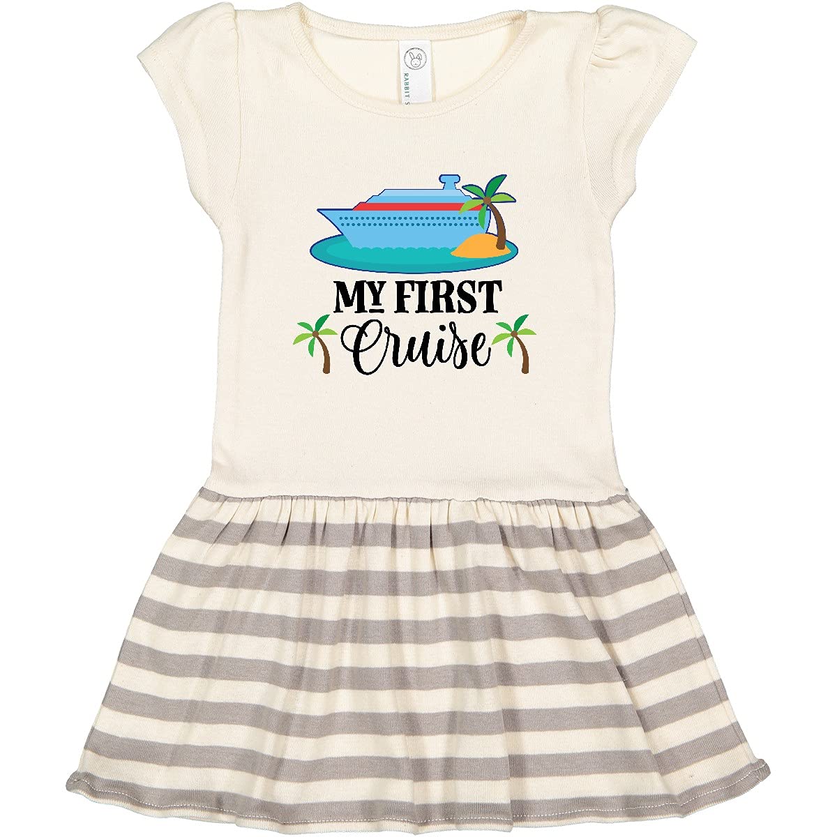 Inktastic My 1st Cruise Vacation Trip Toddler Dress - Cute Baby Girl Outfit for Family Vacations, Beach Trips & Cruise Ship Adventures