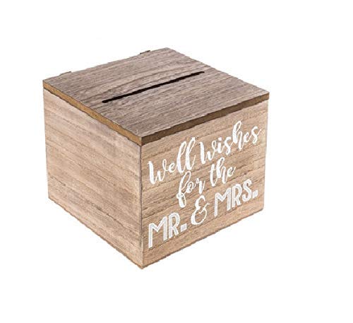 Wedding Advice Box - Rustic Wooden Keepsake Memory Chest for Couples | Guest Book Alternative, Bridal Shower Gift & Time Capsule | Perfect for Wedding Decor, Card Storage & Special Occasions