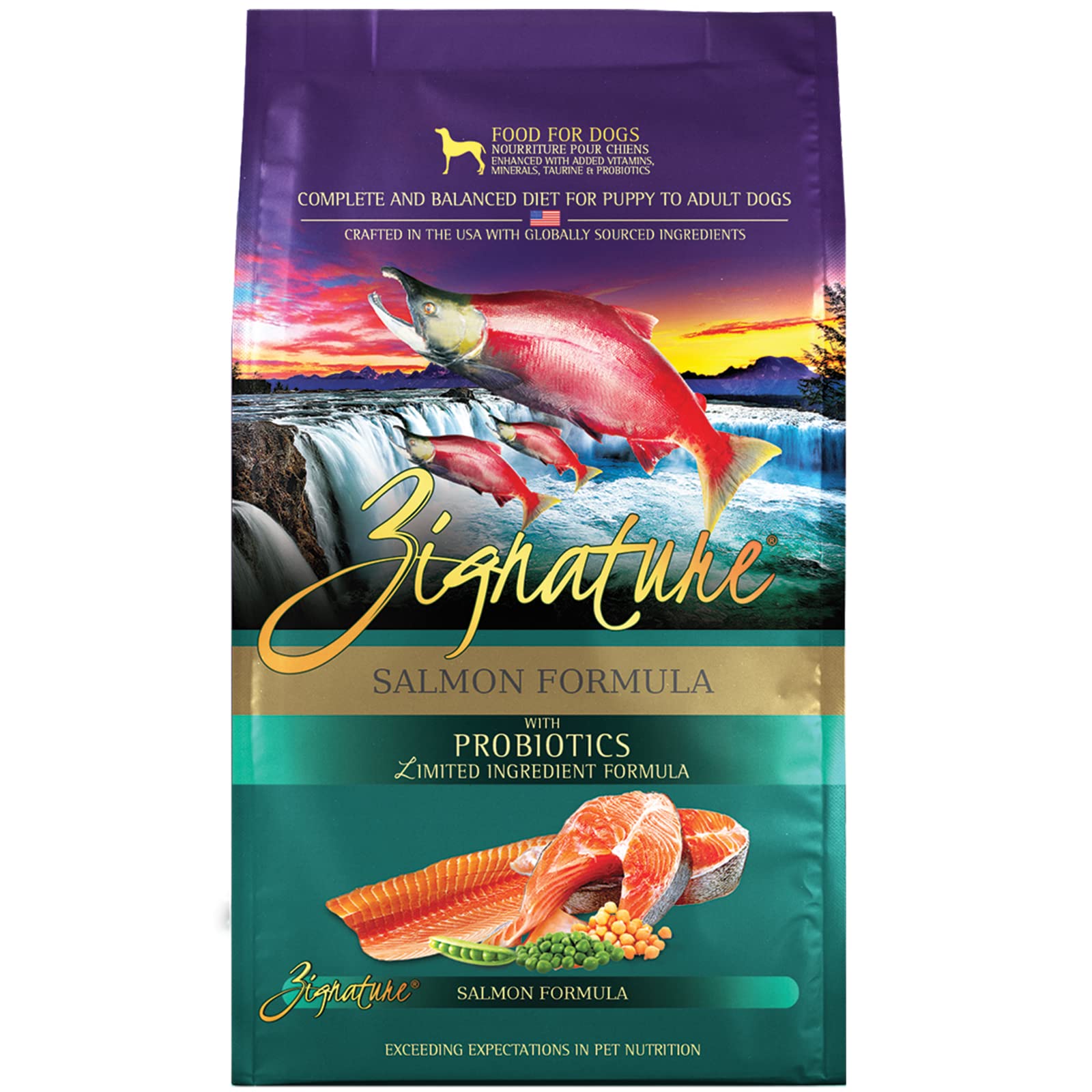 Zignature Salmon Limited Ingredient Formula Dry Dog Food 4lb - Grain Free, Hypoallergenic Dog Food for Sensitive Stomachs - Perfect for Adult Dogs with Allergies or Digestive Issues