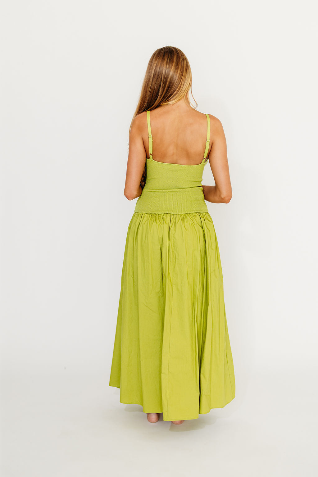 Gaby V-Neck Sleeveless Mixed Media Maxi Dress - Green Floral Summer Dress for Women | Perfect for Beach Vacations, Weddings & Evening Parties