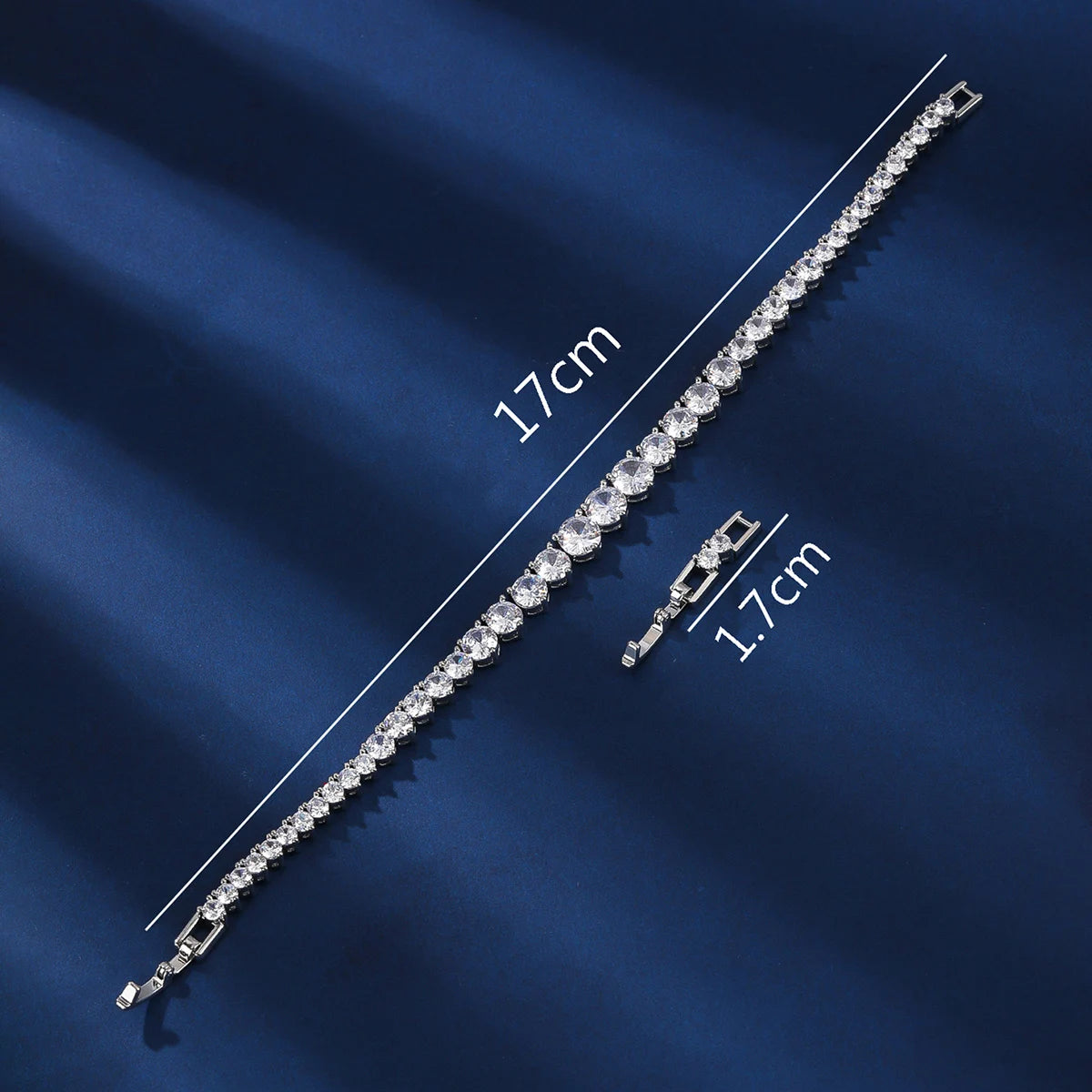 Sparkling Princess Cut Round Cubic Zirconia Luxury Bracelet for Women - Elegant Chain Jewelry Gift for Anniversary, Party & Special Occasions (CK10038)