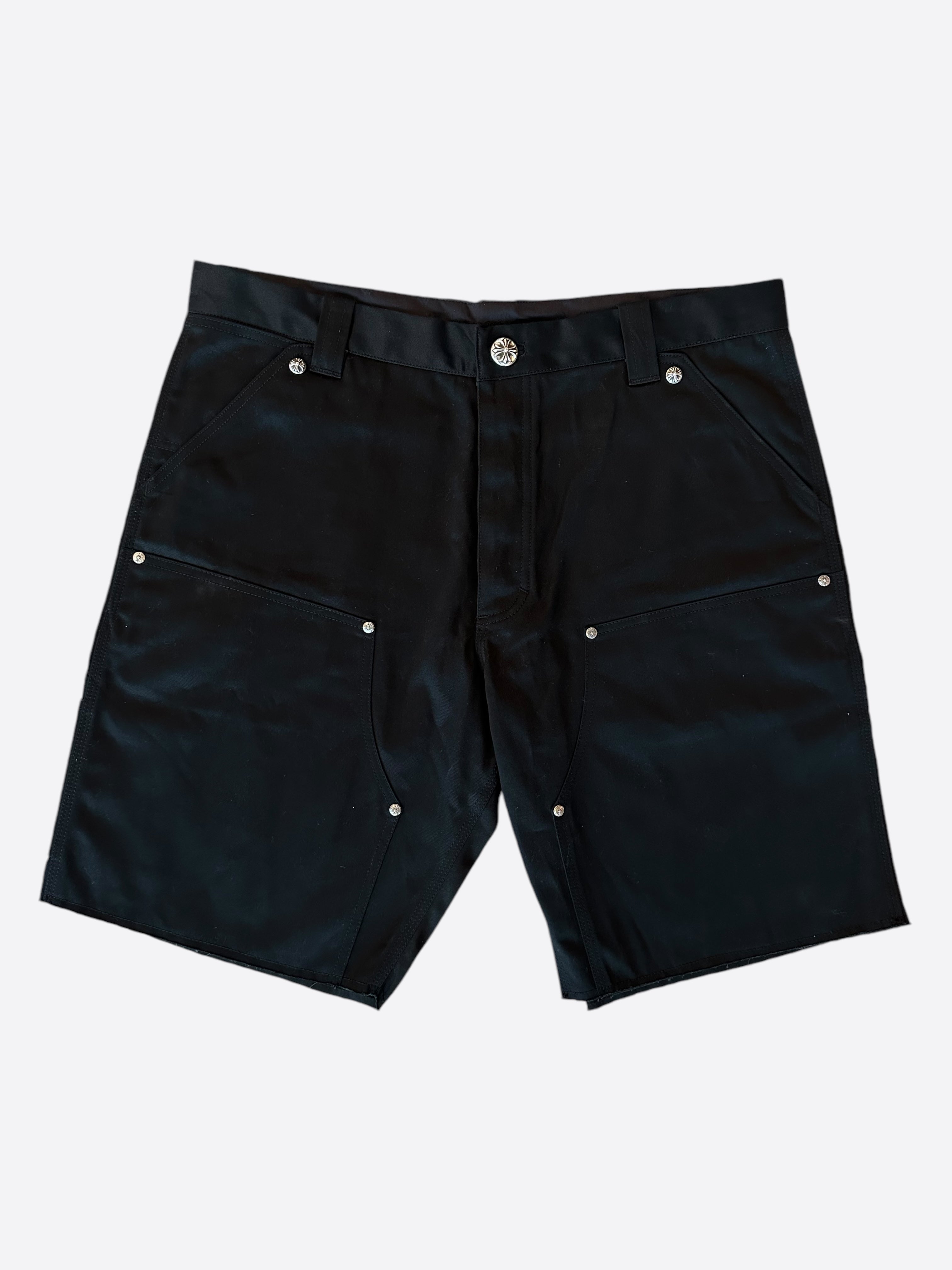 Chrome Hearts Black Carpenter Shorts for Men - Stylish & Durable Workwear Shorts for Construction, Outdoor & Casual Wear