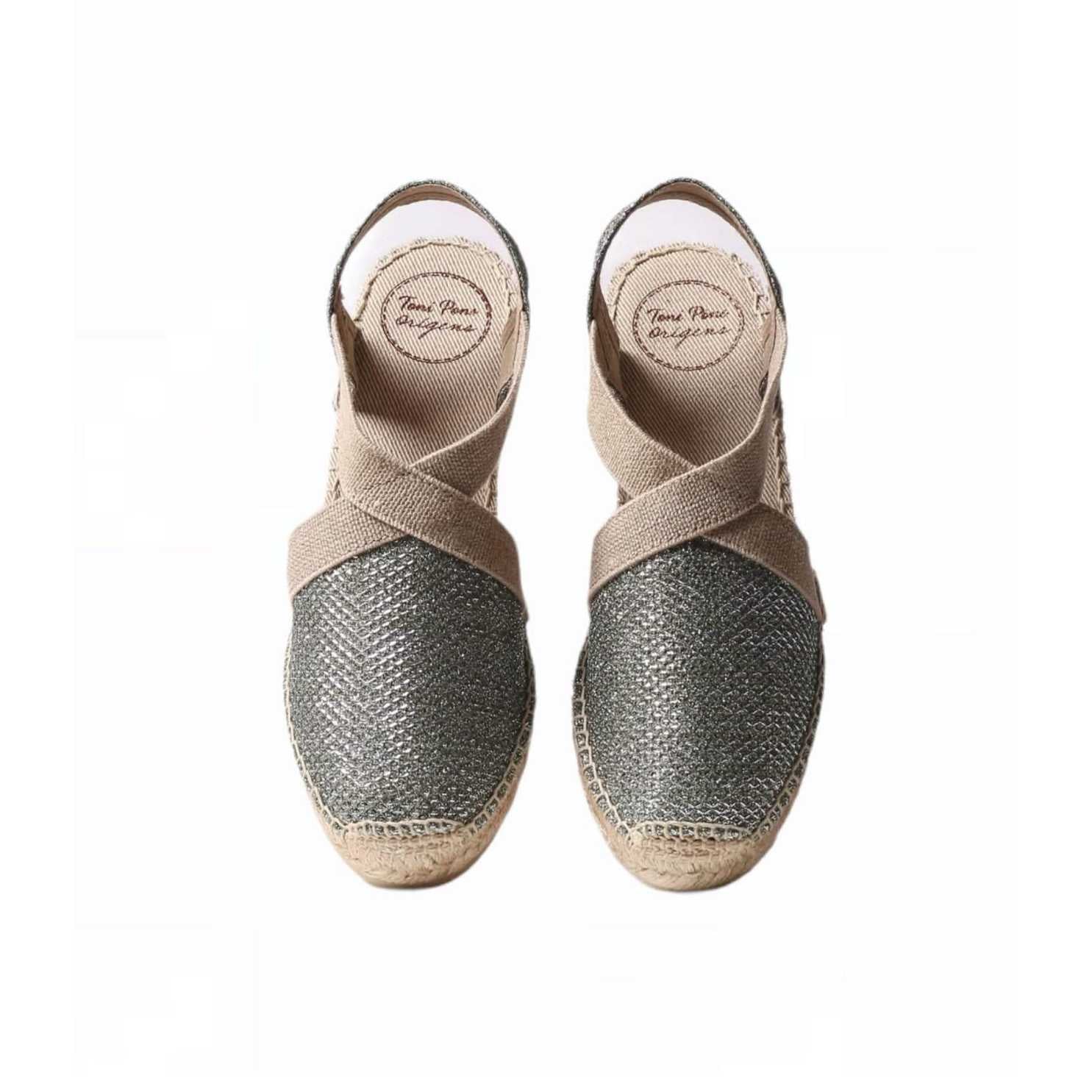 Women's Metallic Cotton Blend Wedge Espadrilles - Comfortable Summer Casual Shoes for Beach, Party & Everyday Wear
