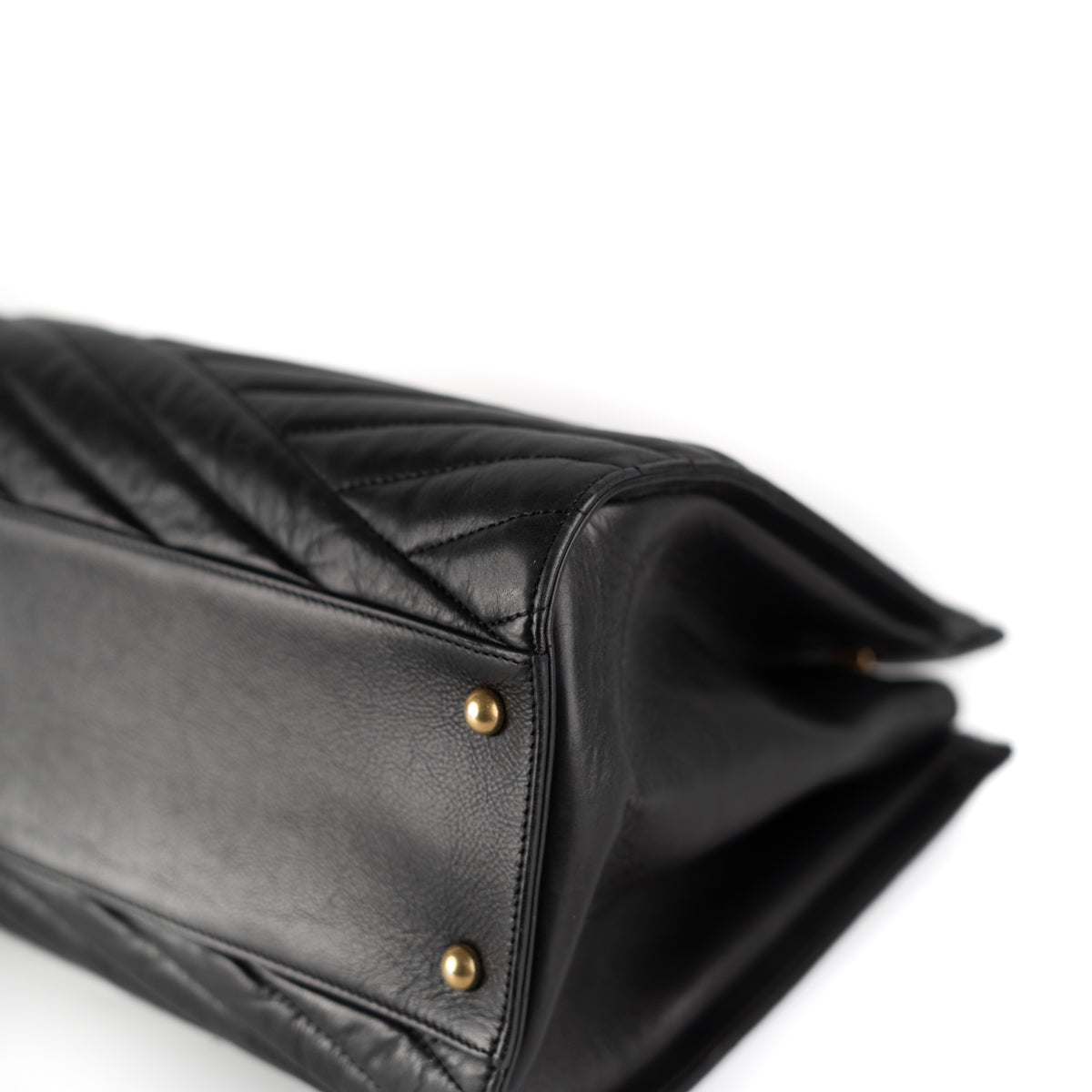 Chanel Chevron Gabrielle Black Leather Tote Bag for Women - Luxury Designer Handbag for Work, Travel & Everyday Use