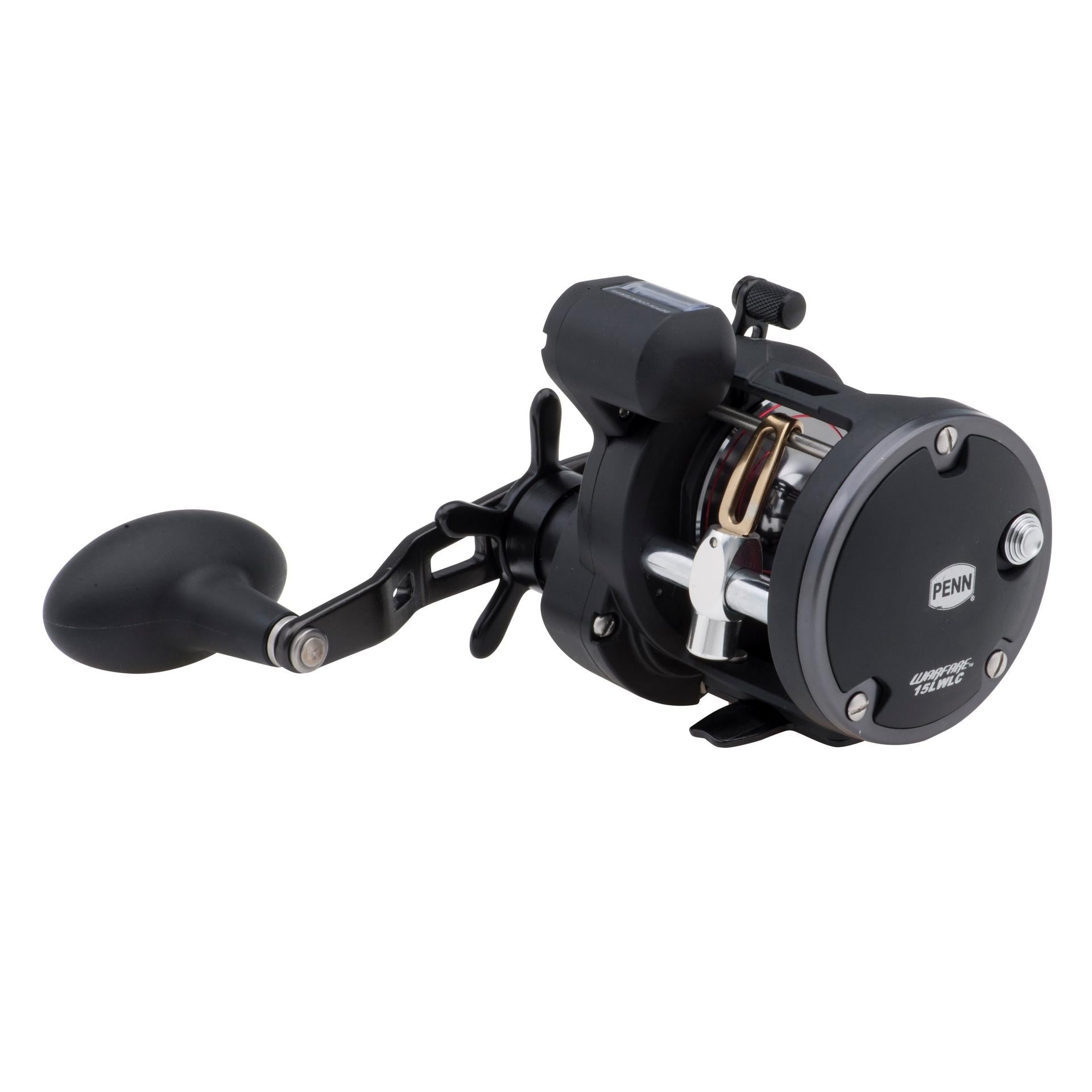 Warfare™ Star Drag Level Wind Conventional Fishing Reel with Line Counter - Saltwater & Freshwater Fishing Gear for Offshore, Surf Casting & Big Game Angling