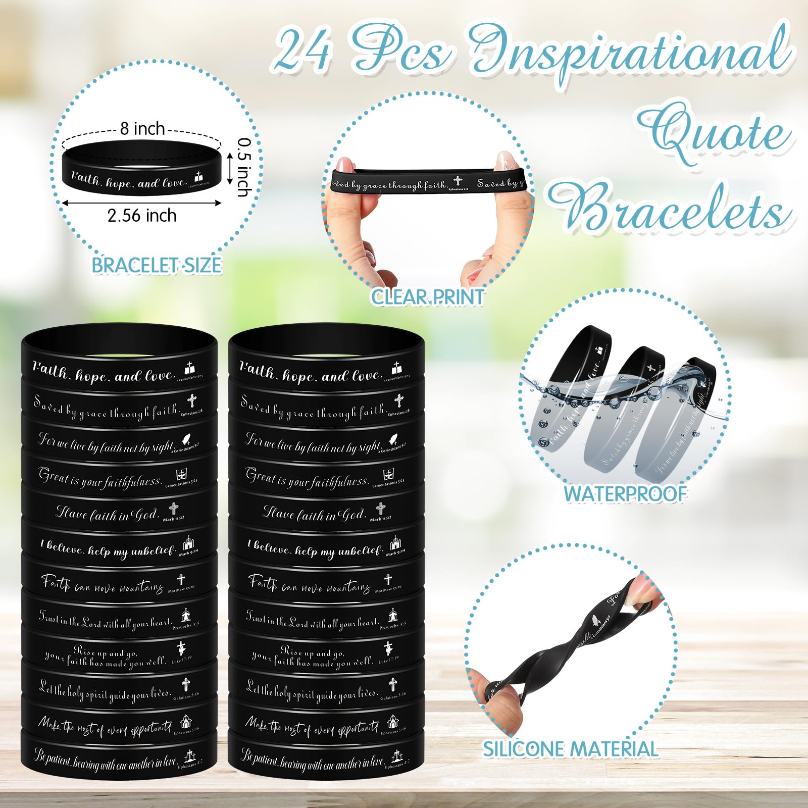 72 Pcs Christian Gift Set - Bible Notebooks, Pens & Bracelets for Women & Men | Office & School Supplies
