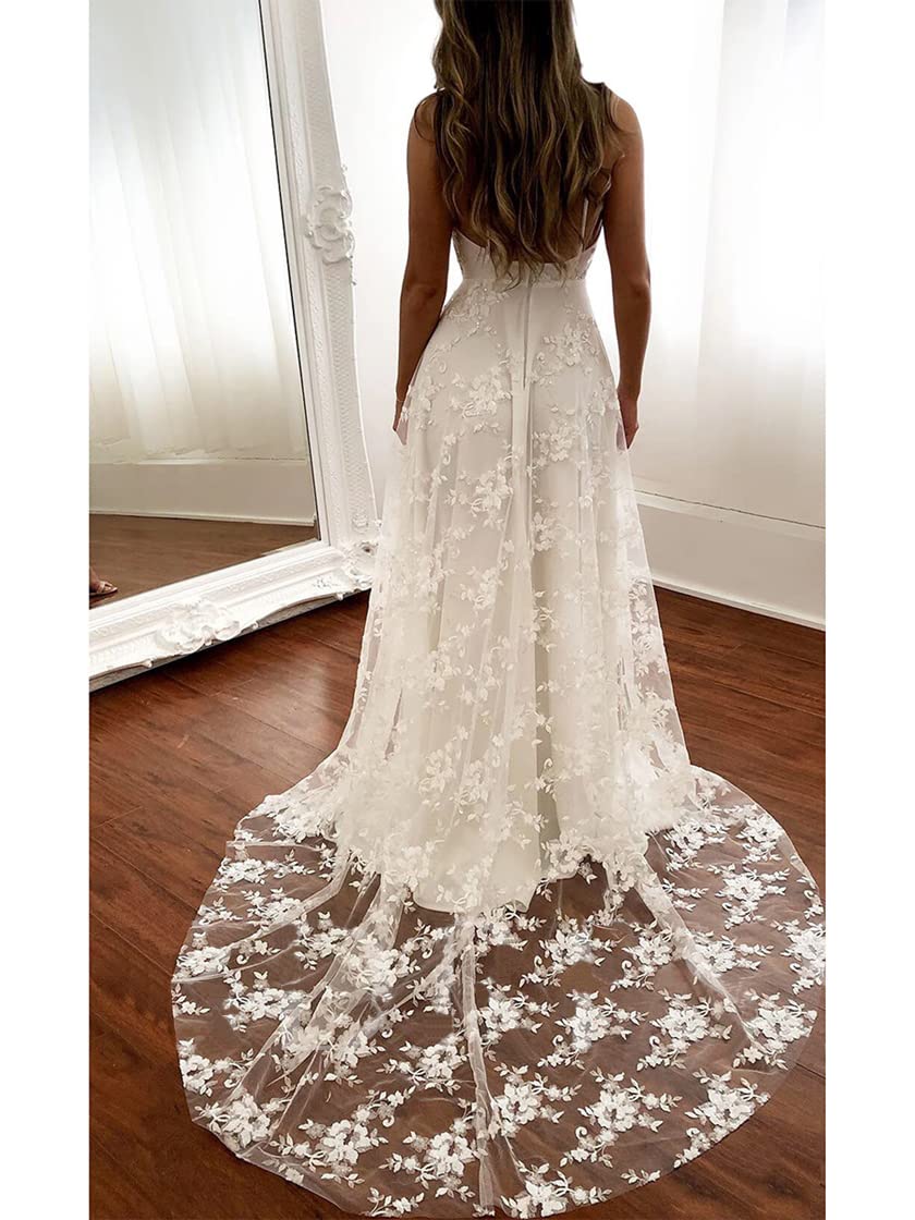 Elegant Lace Mermaid Wedding Dress with Sleeves for Bride 2024 | Beach & Destination Wedding Gown | Formal Evening Gowns for Women