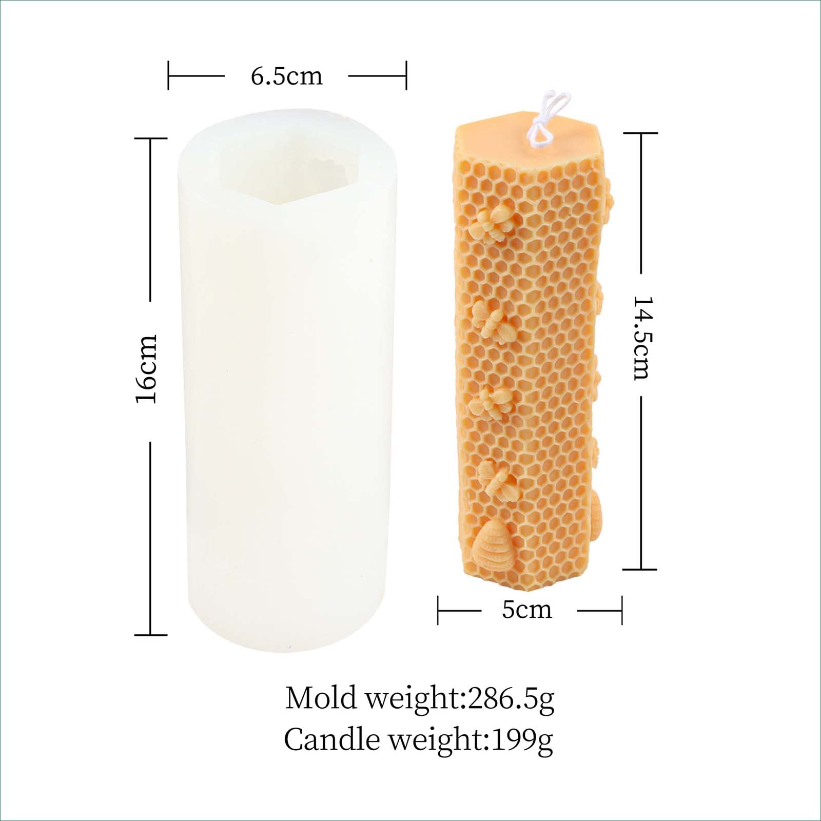 Grainrain 3D Bee Candle Molds - Honeycomb Silicone Soap & Wax Molds for DIY Candle Making (SXY034) - Perfect for Beeswax Candles, Soap Bars, and Home Decor Crafts