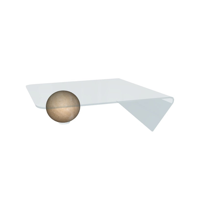 Modern GLOBE Coffee Table - Round Glass Top with Sturdy Metal Base for Living Room, Office & Lounge - Perfect for Home Decor & Entertaining Guests
