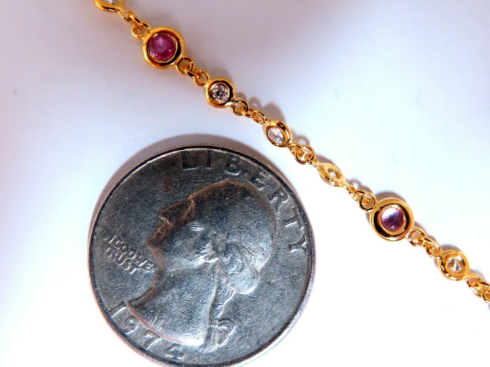 1.53ct Natural Pink Sapphire Diamond Tennis Bracelet in 14K Gold (G/VS) - 9 Inch, Elegant Jewelry for Women, Perfect for Weddings, Anniversaries & Special Occasions