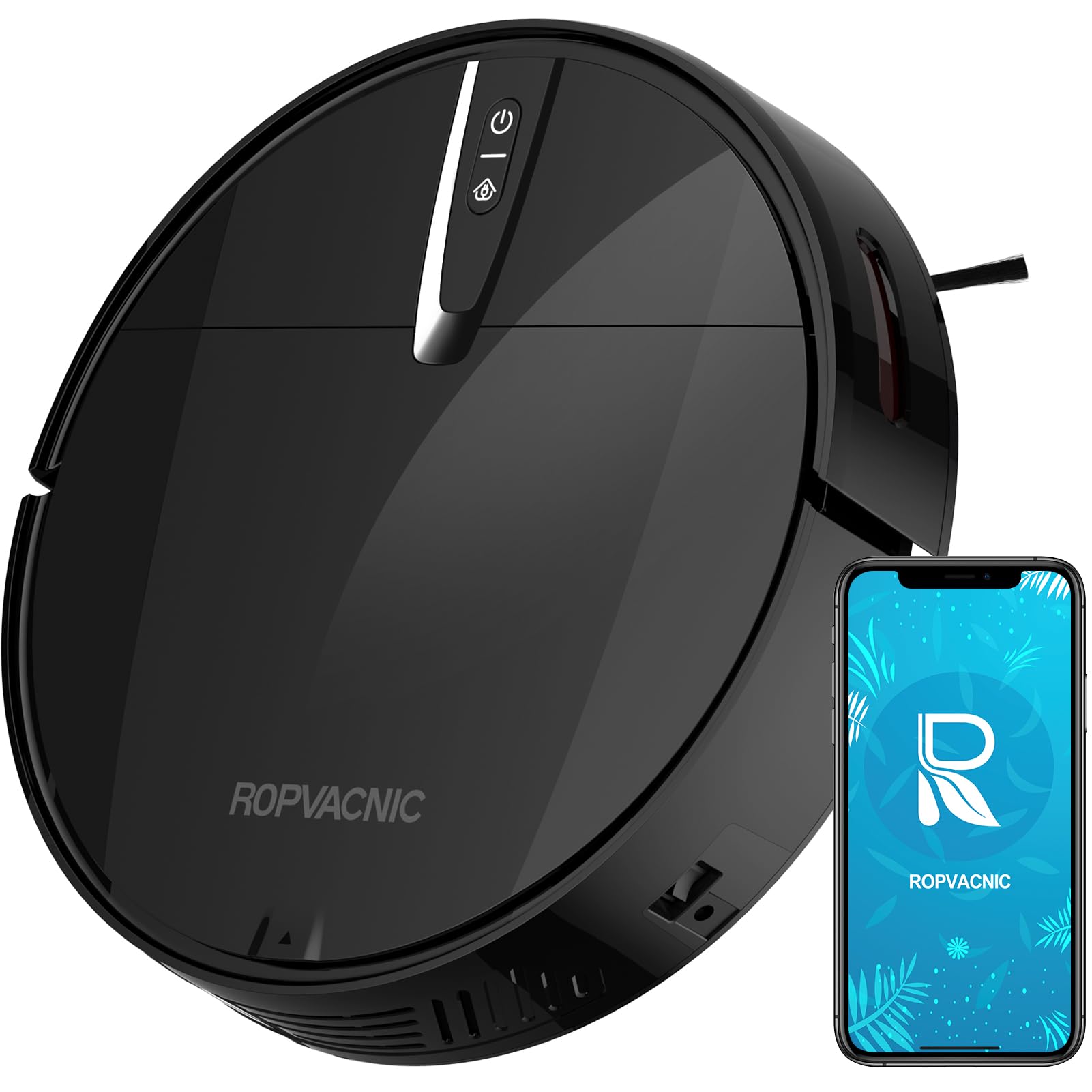 3000Pa Strong Suction Robot Vacuum Cleaner with APP/Voice/Remote Control | Self-Charging | Smart Scheduling | Perfect for Pet Hair, Hardwood Floors & Low Pile Carpets | Ideal for Home, Office & Apartment Cleaning