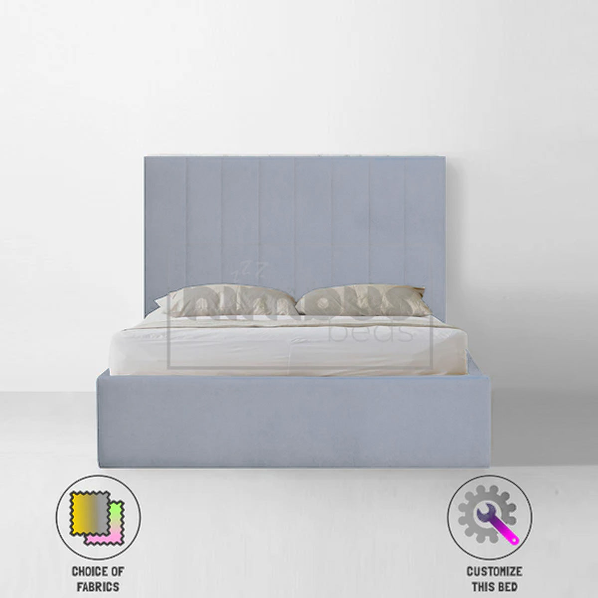 Vertical Panel Bed Frame - Modern Queen Size Bed with Sturdy Metal Frame & Easy Assembly - Perfect for Small Spaces, Apartments & Guest Rooms