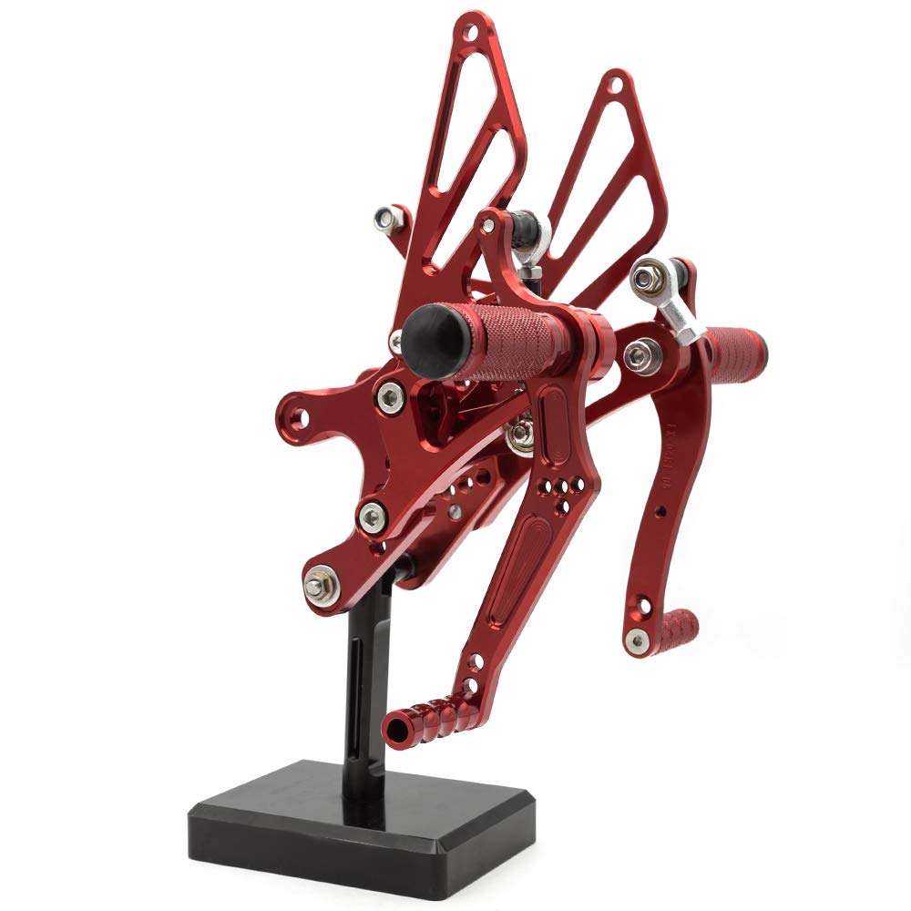 FXCNC CNC R6 Billet Motorcycle Rearset Foot Pegs - Fully Adjustable Rear Set Footrests for YZF R6 & YZF600R (1999-2002) - Upgrade Your Riding Comfort & Control for Street & Track Racing