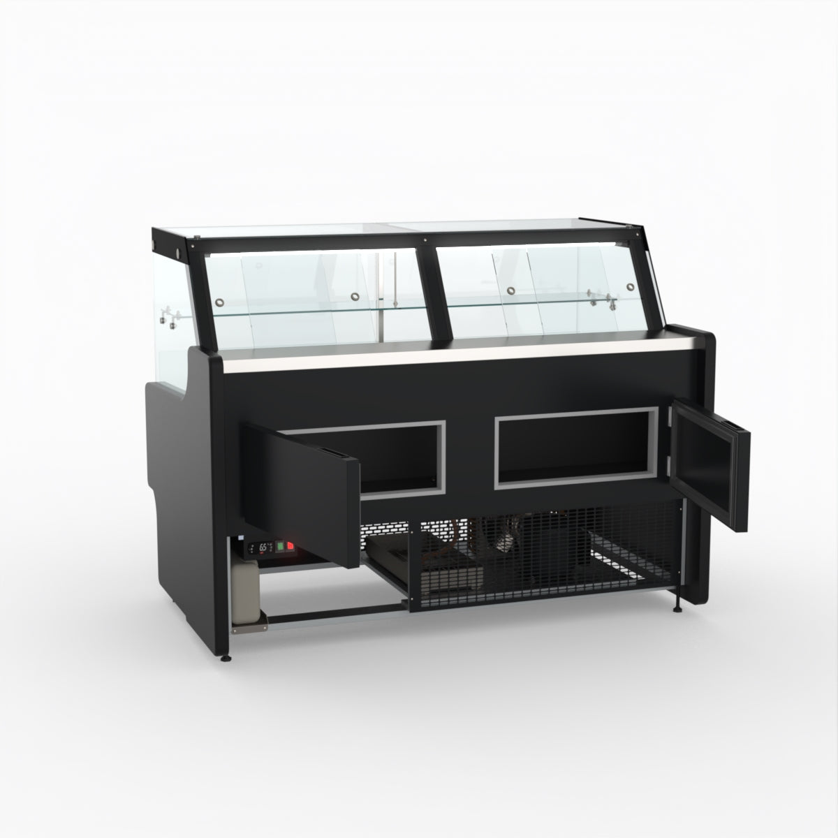 1.5 Meter Deli Showcase Glass Display Case - Commercial Refrigerated Food Display for Bakery, Deli, and Supermarket Use