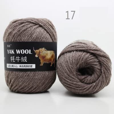 Chunky Cashmere Yak Hair Yarn - 500g Premium Blended Wool Knitting Thread for Handmade Crochet Sweaters & Scarves | Soft Coarse Yarn for DIY Crafts, Winter Accessories (Color: 17)