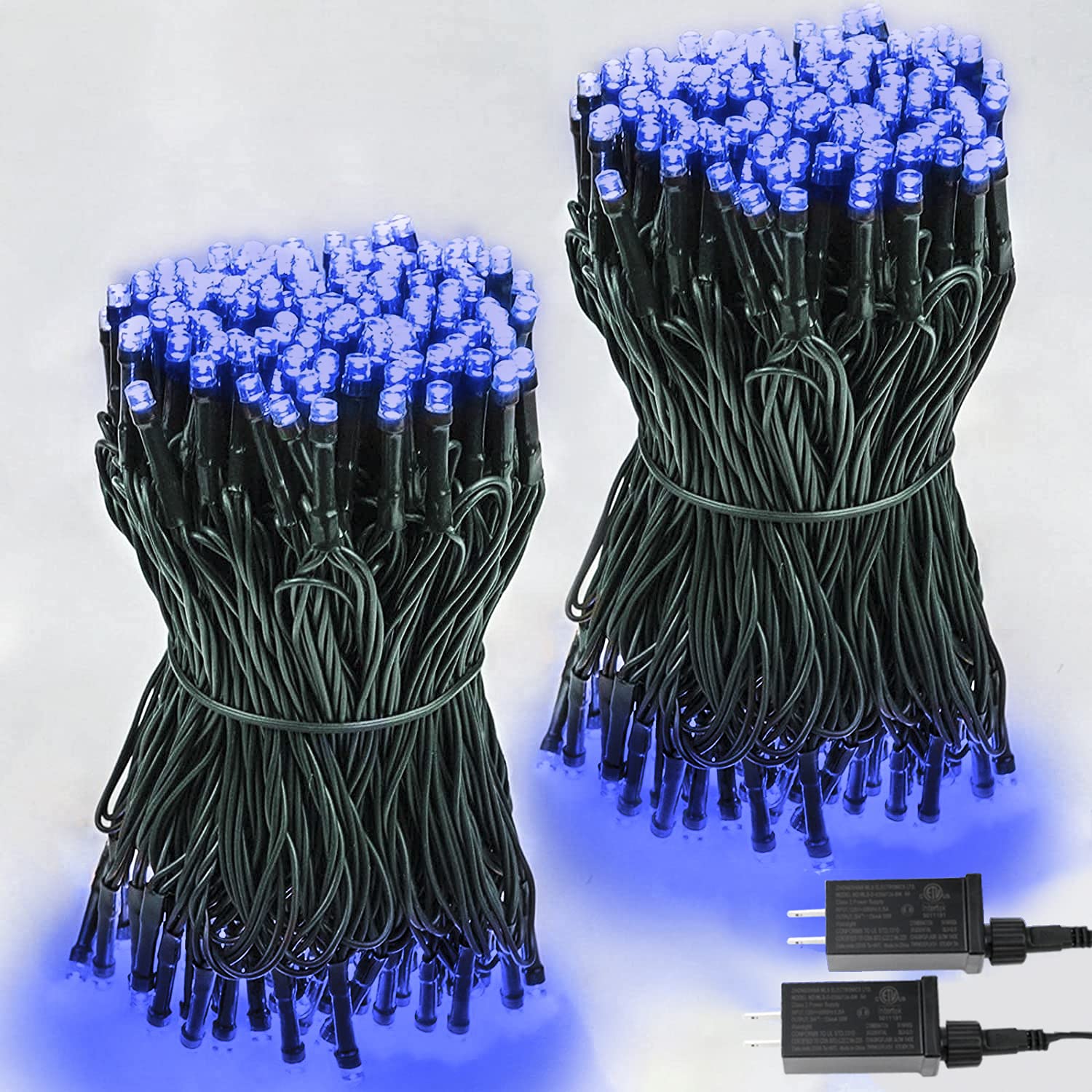 2-Pack 66FT 200 LED Blue Christmas Lights - Super Bright Waterproof Indoor/Outdoor String Lights for Xmas Tree Decorations, Bedroom, Party, Garden & Patio - Perfect for Holiday Decor, Wedding, Backyard & Christmas Party Lighting
