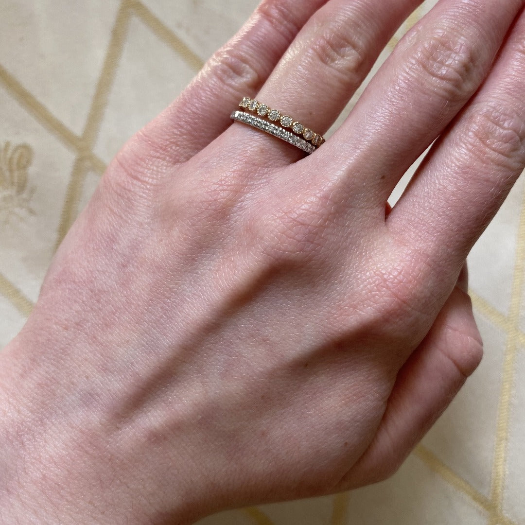 0.29ctw Diamond Pavé 14K White Gold Halfway Eternity Band Ring - Perfect for Anniversary Gifts & Wedding Jewelry