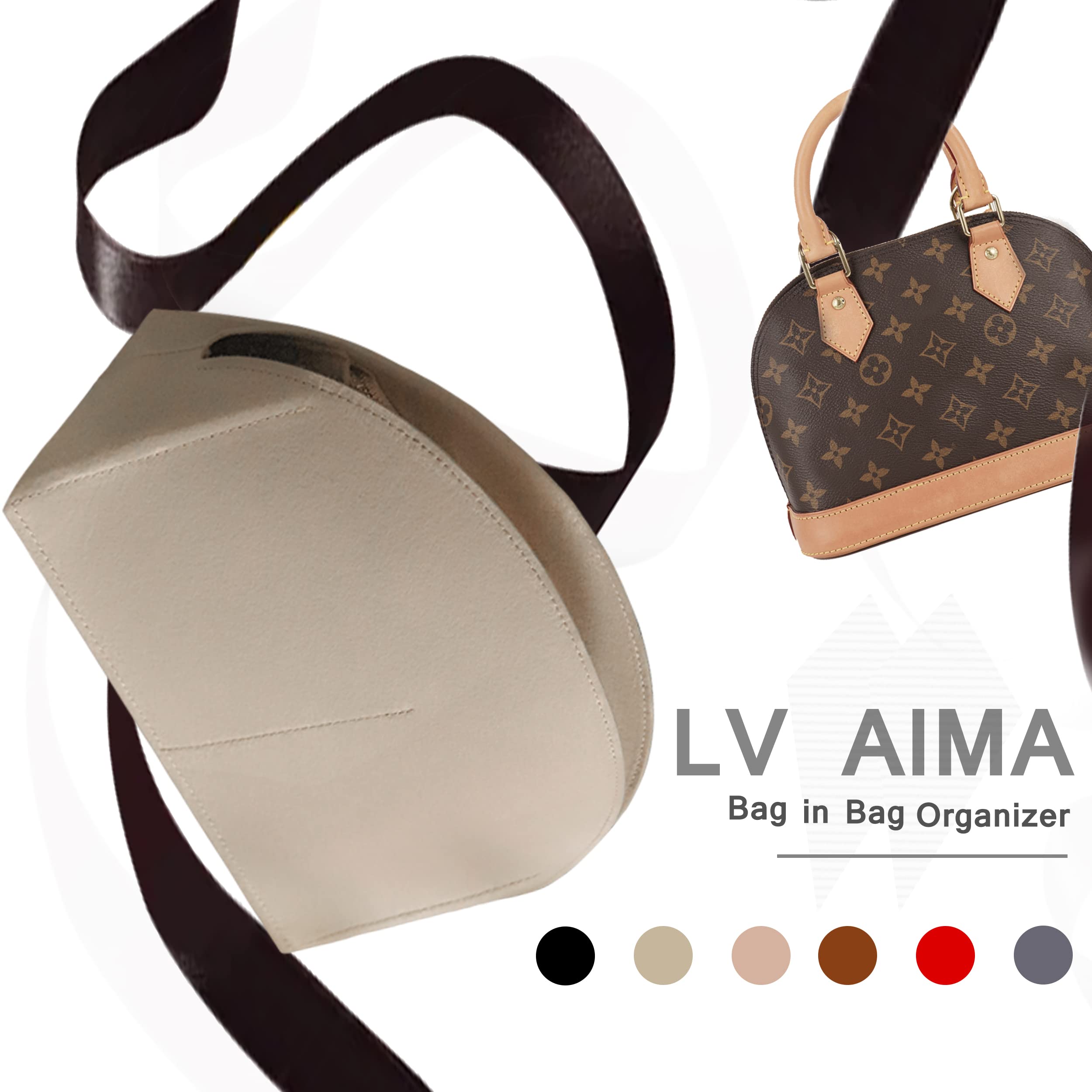 Soyizom Felt Purse Organizer Insert for Louis Vuitton Alma BB PM - Beige Handbag Organizer | Tote Bag Insert | Purse Liner for Women | Perfect for Travel, Work & Everyday Use