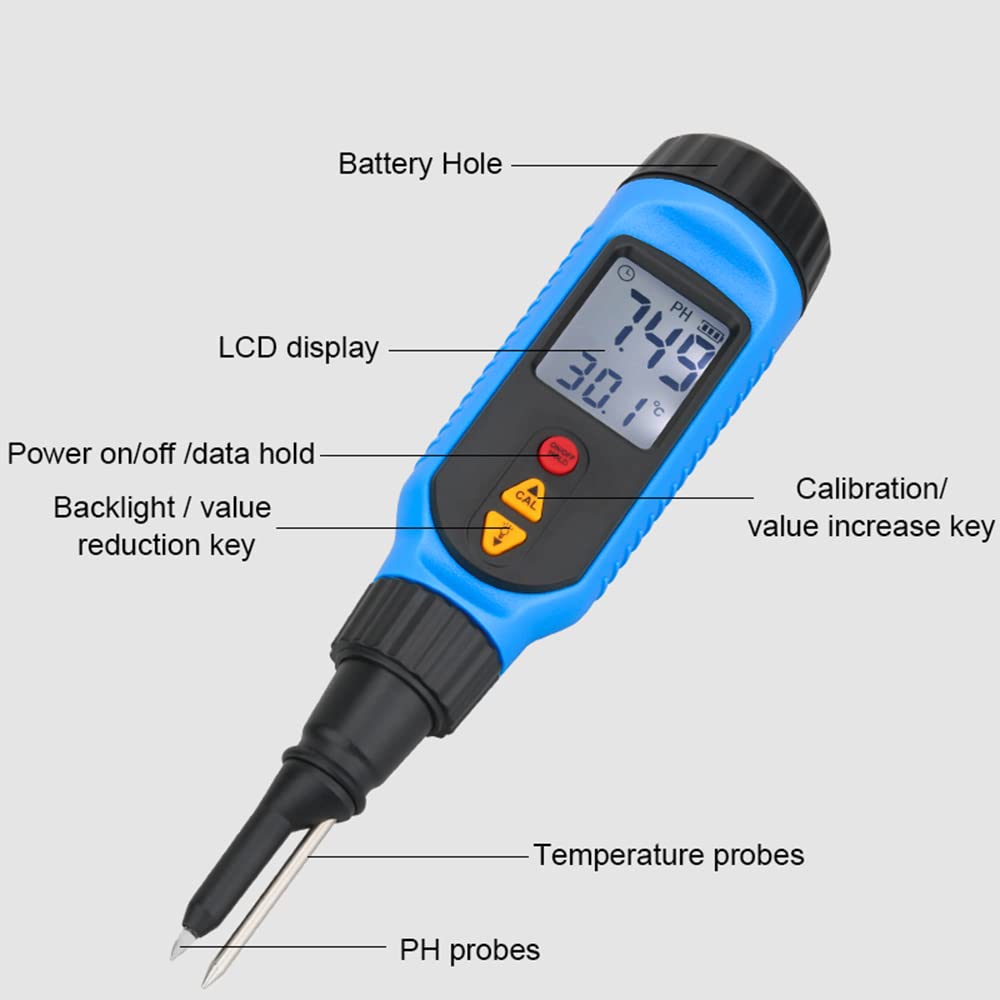 Smart Sensor PH818M Digital Penetrating Food pH Tester - Needle Probe pH Meter for Meat, Bread, Milk & Dairy Products | Perfect for Kitchen, Food Processing & Quality Control