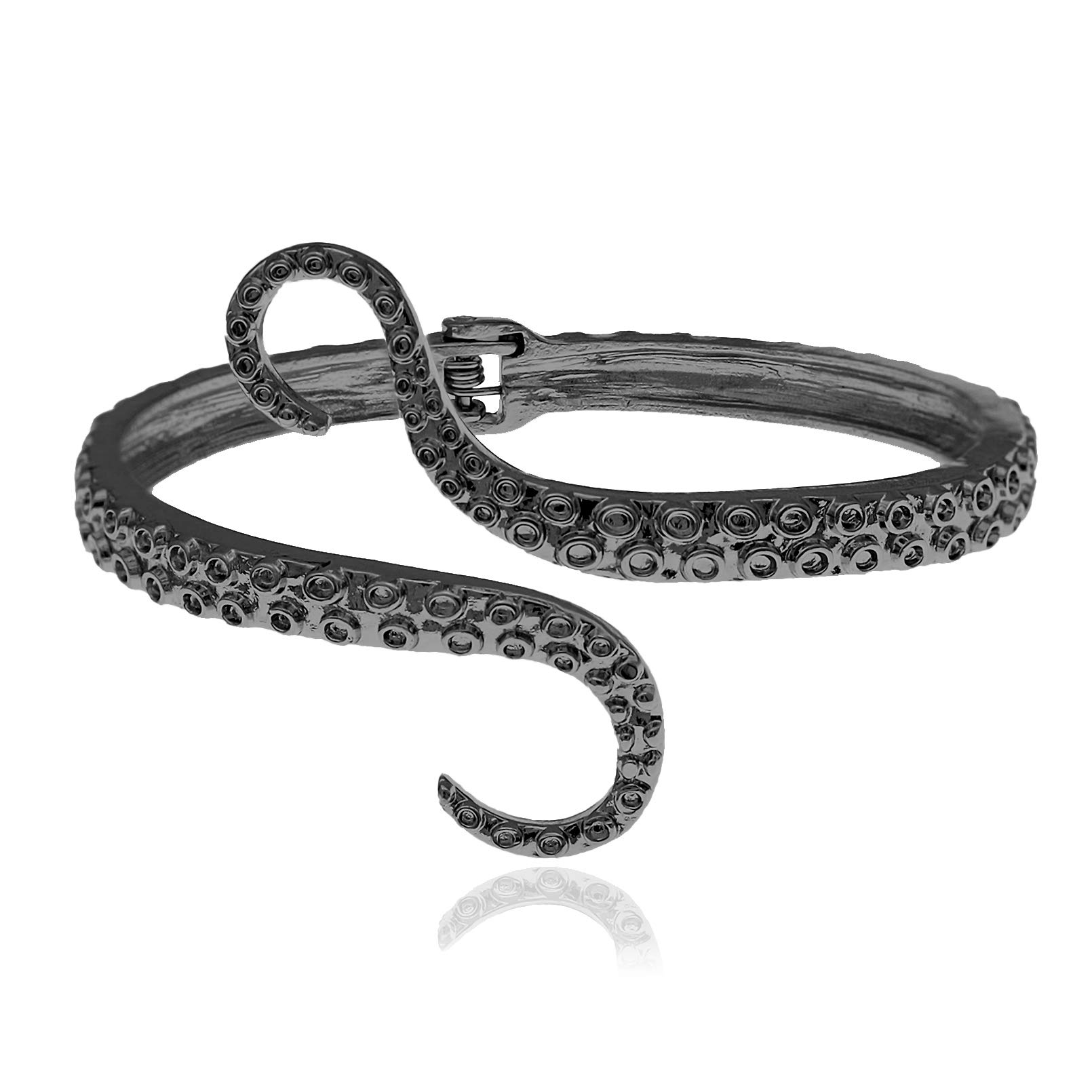 RechicGu Octopus Tentacle Bracelet - Adjustable Hinged Cuff Bangle with Ocean Animal Design for Gothic Horror Fashion | Perfect for Halloween Costumes, Cosplay, and Dark Aesthetic Jewelry