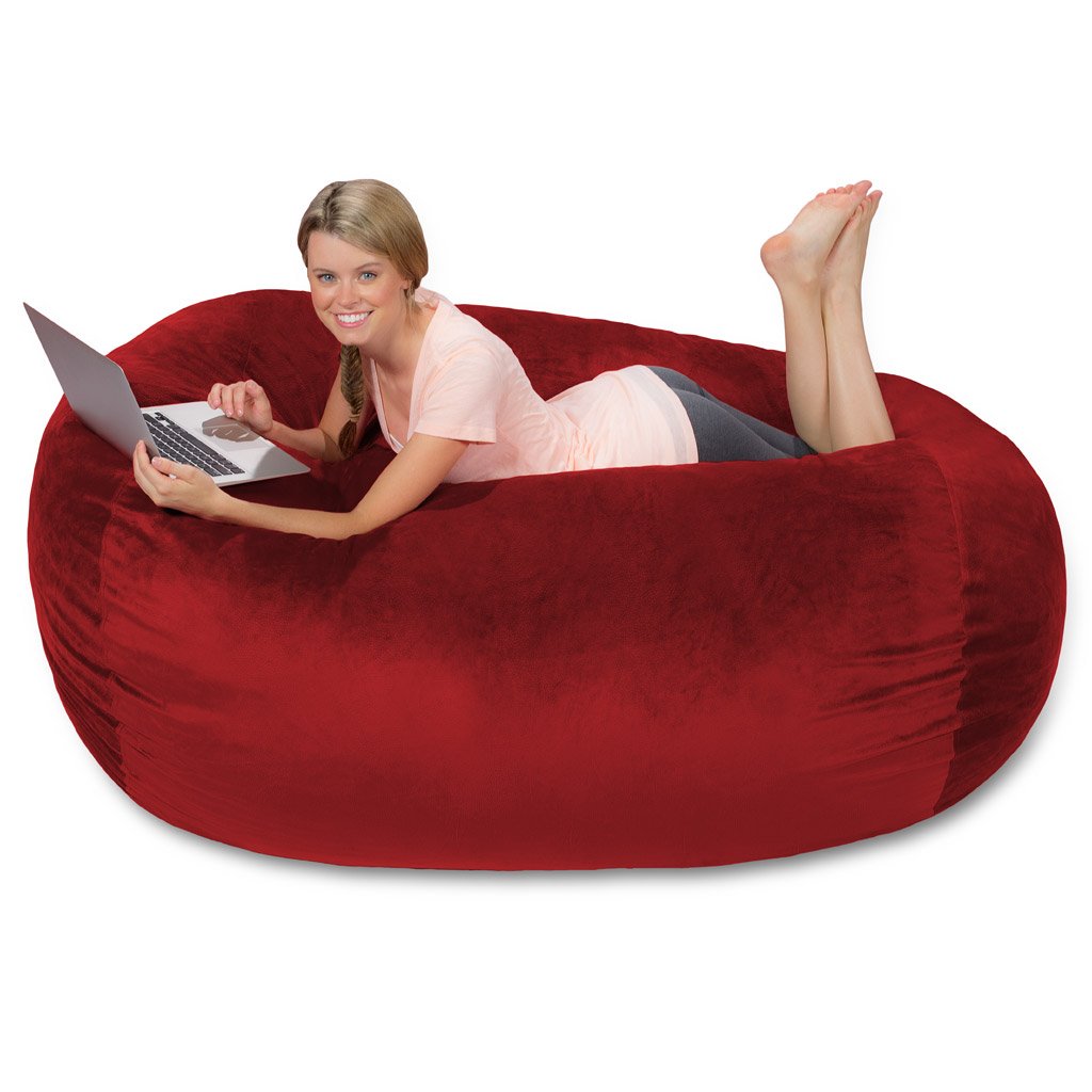 Premium Memory Foam Bean Bag Chair - Ultra Comfortable Red Pebble Design for Living Room, Bedroom & Dorm | Ergonomic Support for Gaming, Reading & Relaxation