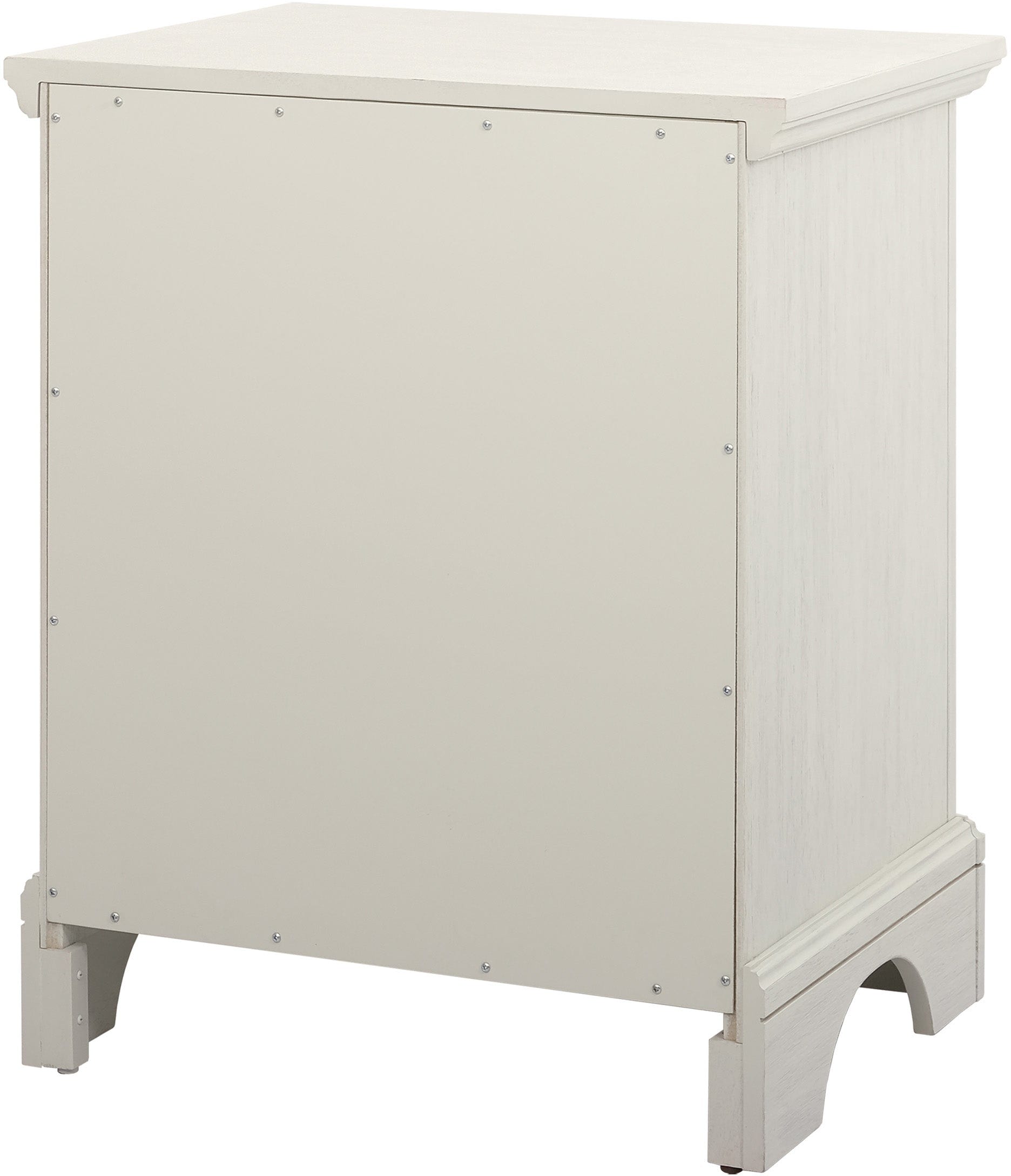 Office Star Farmhouse Basics Nightstand [BP 4215 11W] - Rustic Bedside Table for Bedroom Decor with Storage Shelf