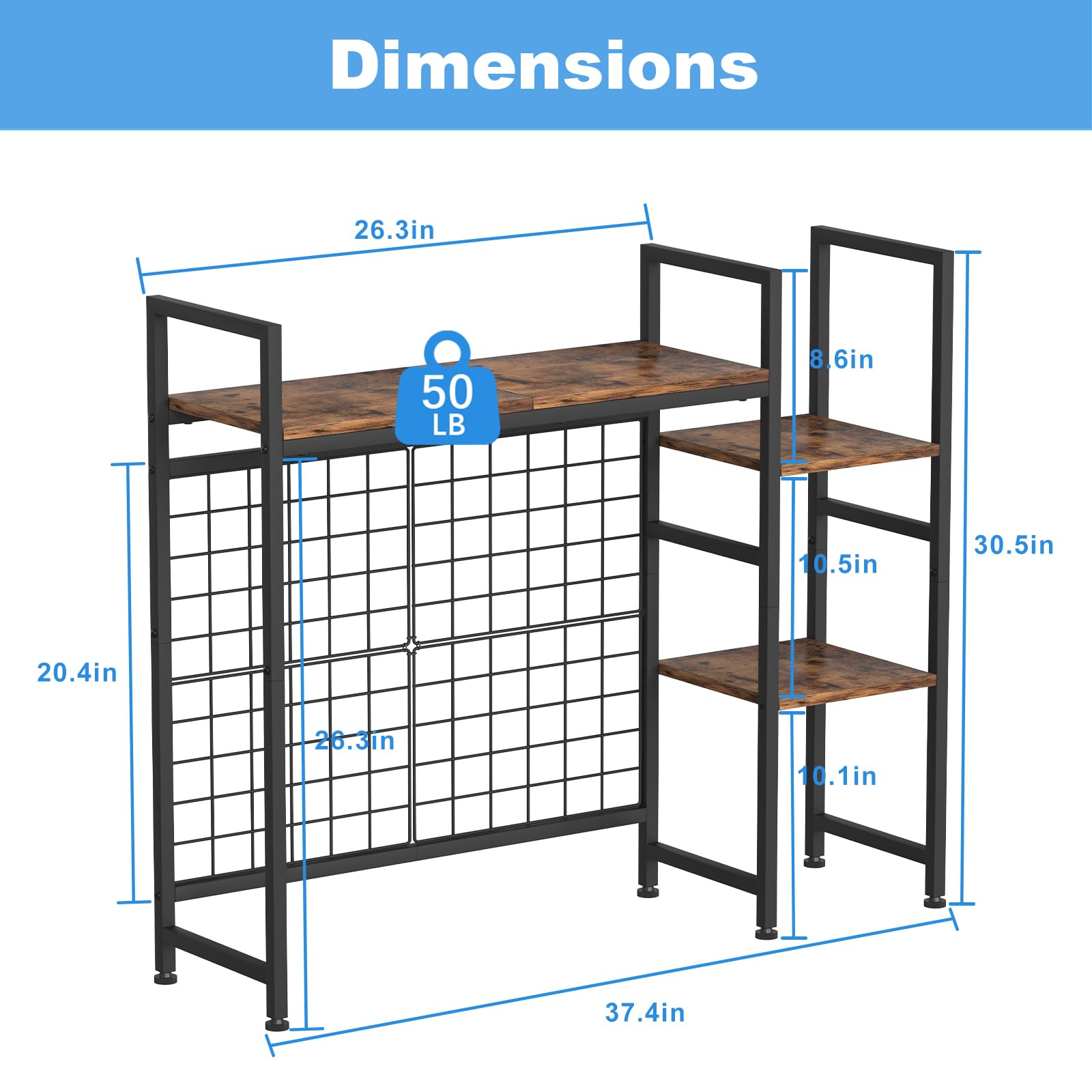 3-Tier Wooden Desktop Shelf Organizer - 37.4