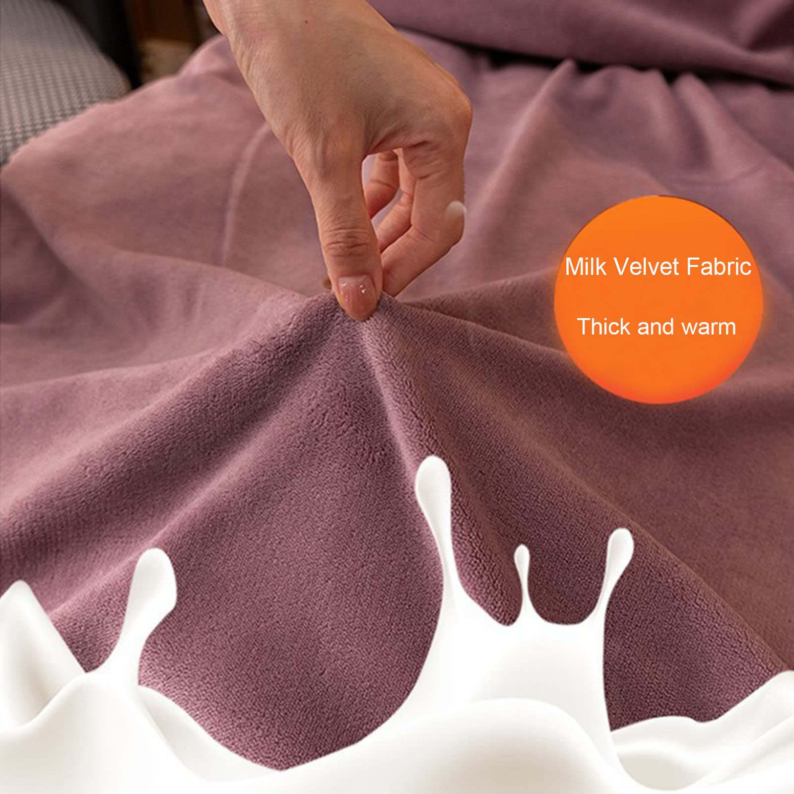 Premium Luxury Bedding Set - King Queen Twin Size Soft Milk Velvet Flannel Duvet Cover with Sheets & Pillowcases - Ultra Warm Thermal Quilt Cover for Cold Weather (Purple, 150x200cm) - Perfect for Winter Nights, Guest Rooms & Cozy Bedroom Decor