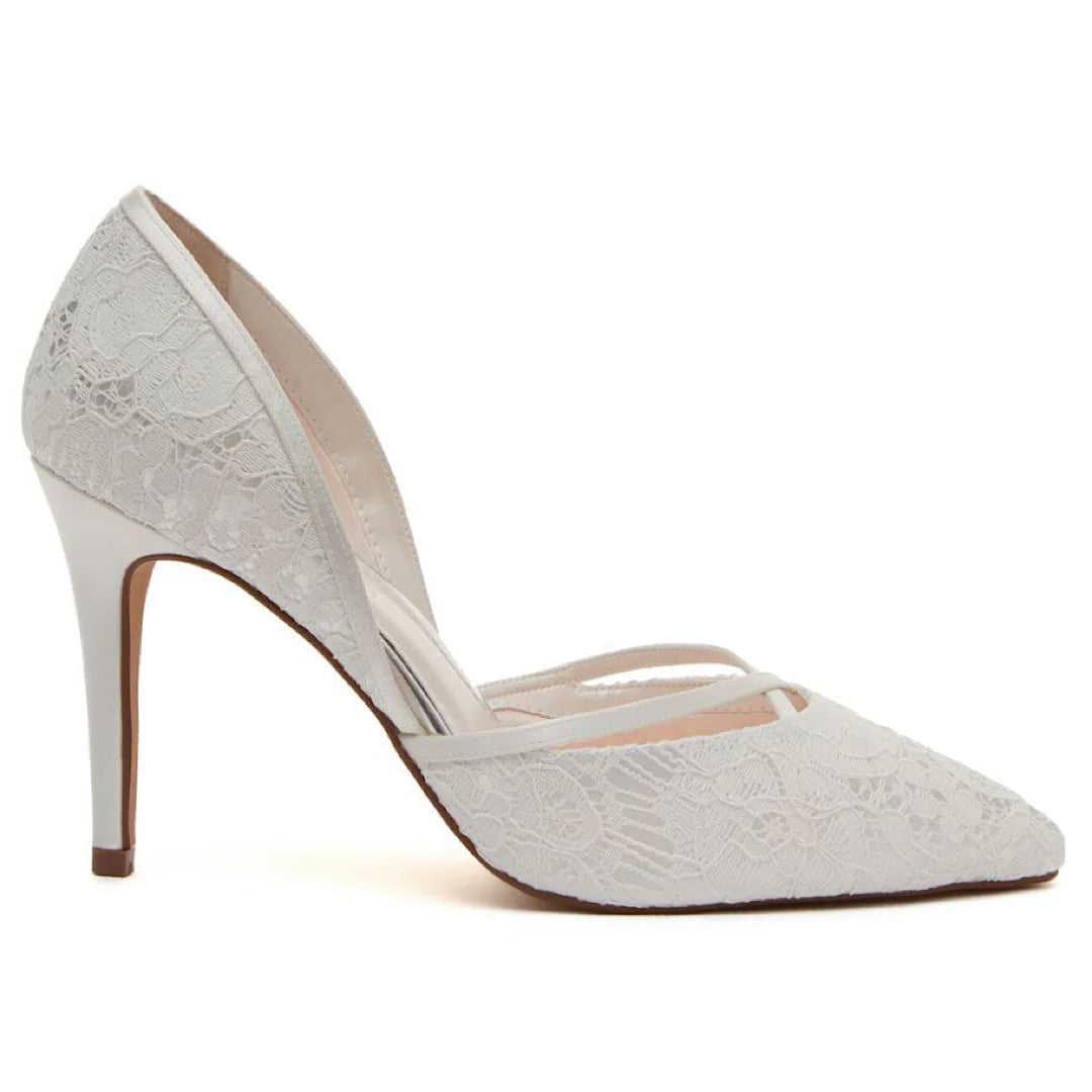Rainbow Club Georgia Ivory Lace Wedding Heels - Elegant Bridal Shoes for Women, Perfect for Ceremony, Reception & Photoshoot