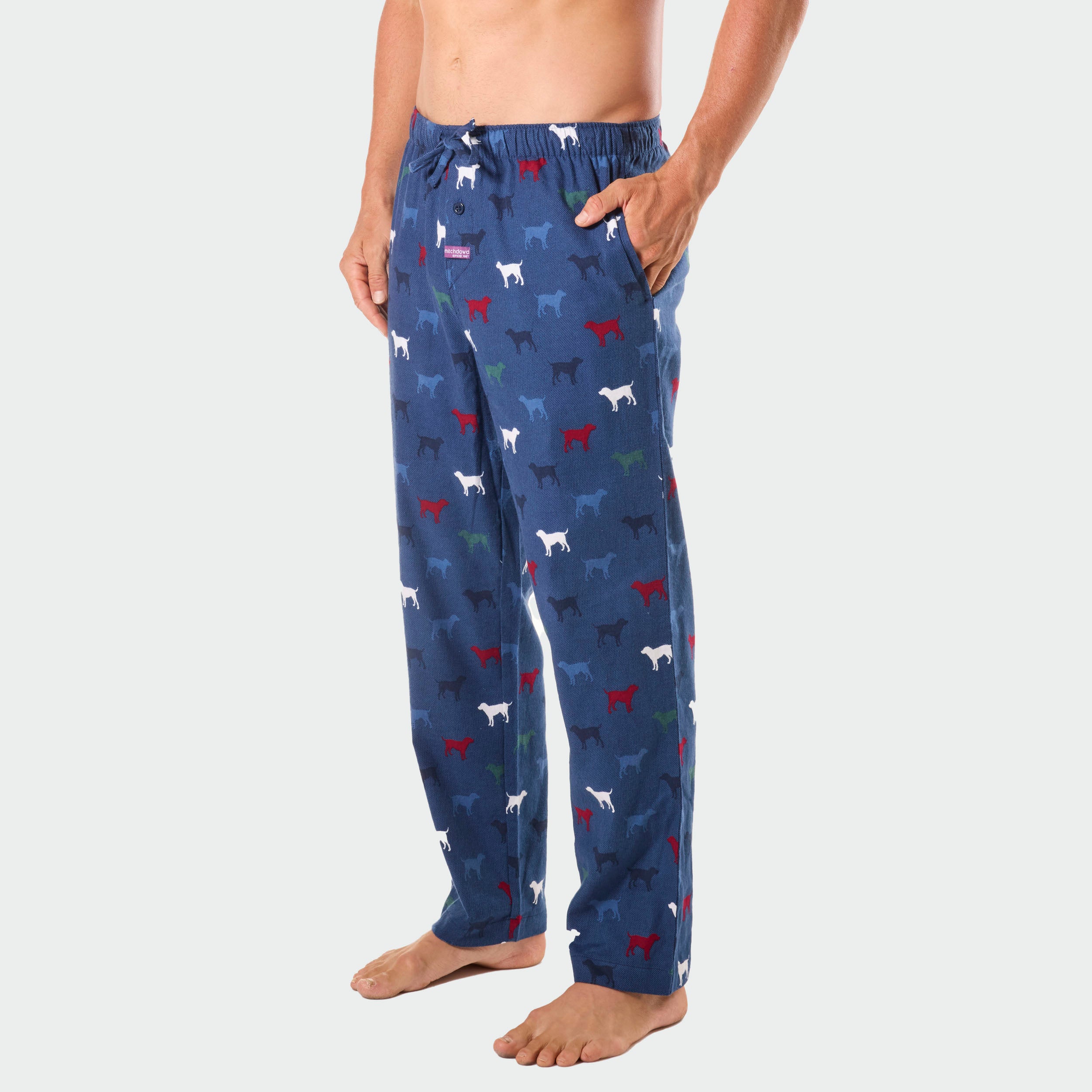 Men's Cotton Flannel Sleep Pants - Soft & Comfortable Lounge Pajama Bottoms for Relaxing at Home - Blue Plaid Winter Pajama Pants for Sleeping, Lounging & Casual Wear