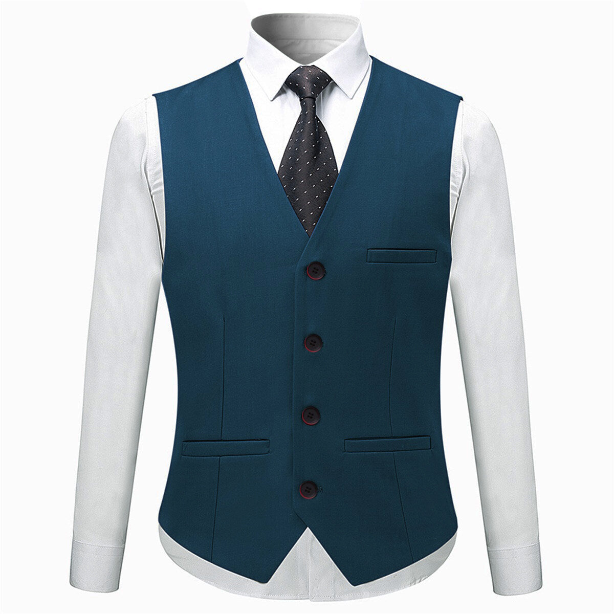 3 Piece Slim Fit Solid Color Jacket - Smart Wedding Formal Suit for Men in Sea Blue | Perfect for Weddings, Proms, Business Meetings & Special Occasions