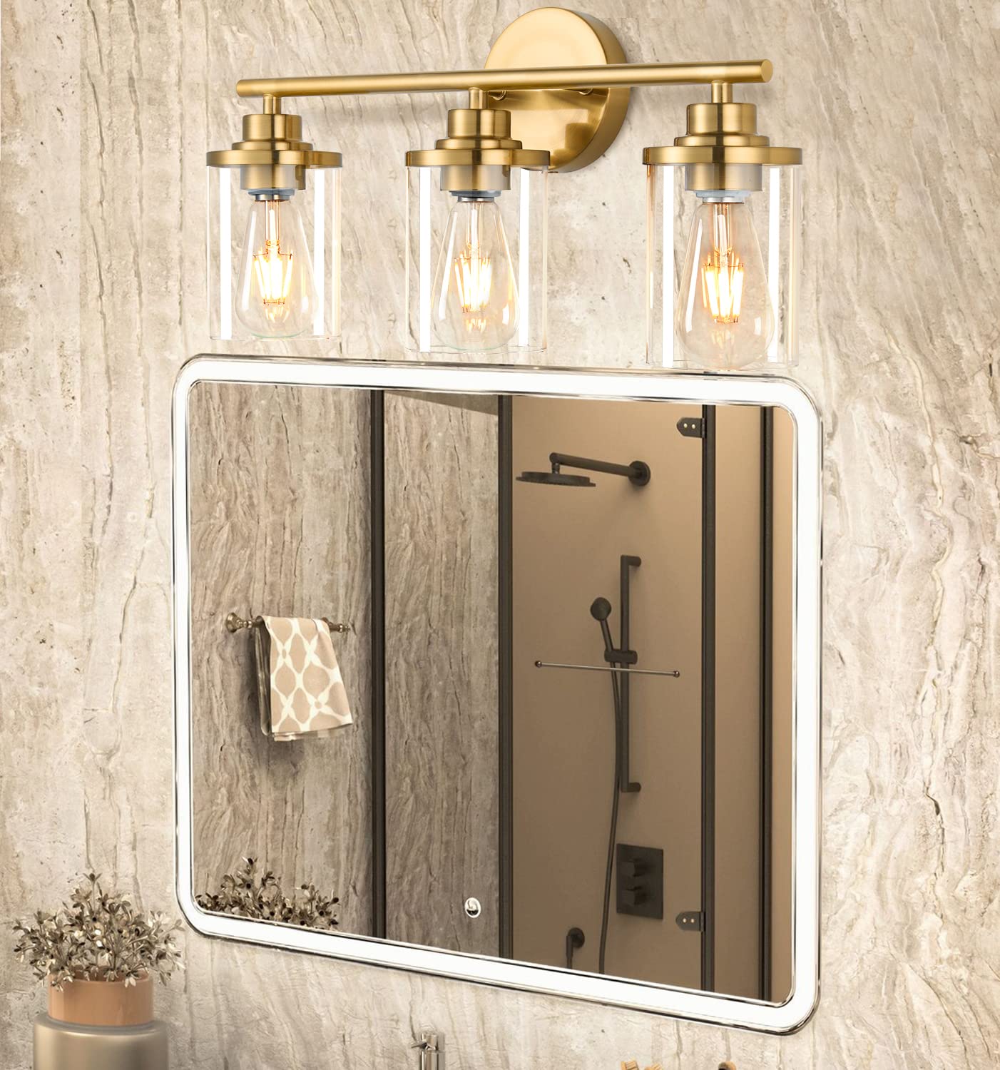 Modern Brushed Gold Vanity Light Fixture - 20