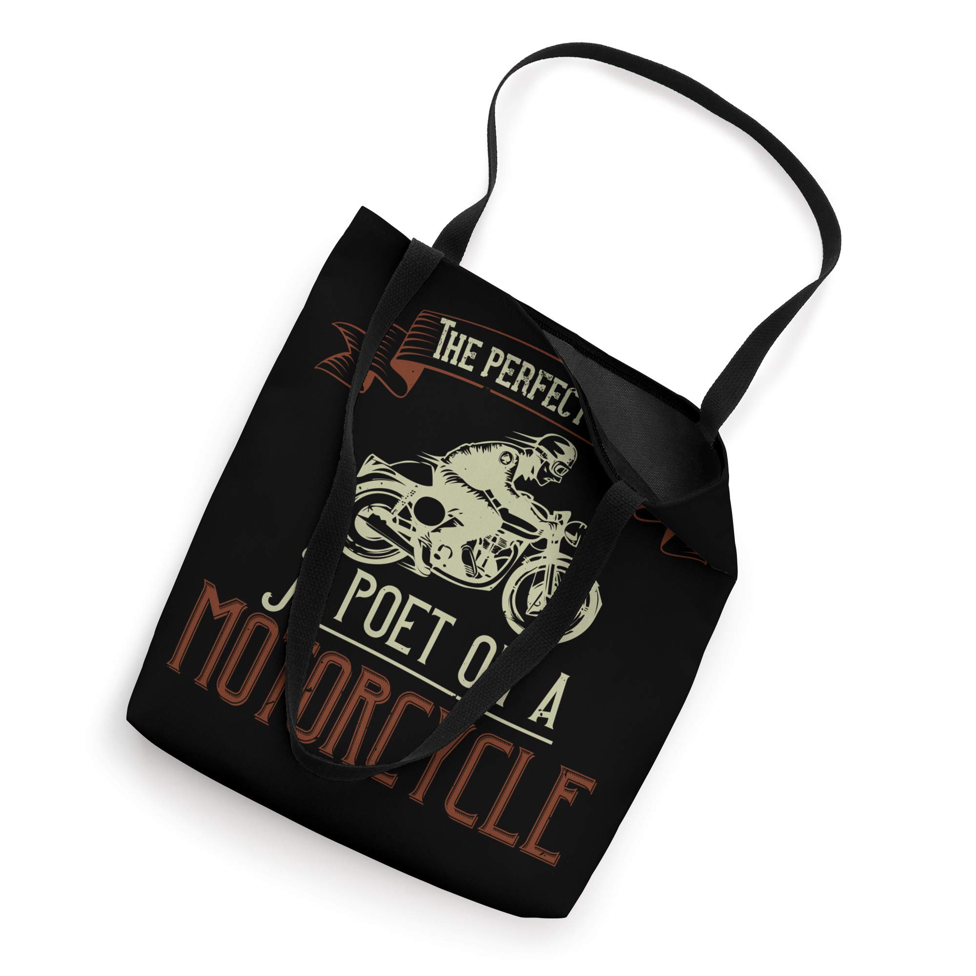 The Perfect Man? A Poet on a Motorcycle Tote Bag - Stylish Canvas Shoulder Bag for Book Lovers & Bikers - Ideal for Shopping, Travel & Everyday Use