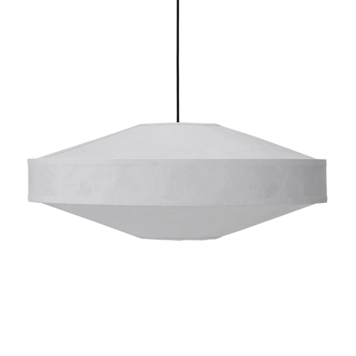 NEW WORKS Kite Pendant Light - 30 Inch (75cm) White Glass Ceiling Lamp - Modern Scandinavian Lighting for Living Room, Bedroom & Dining Room