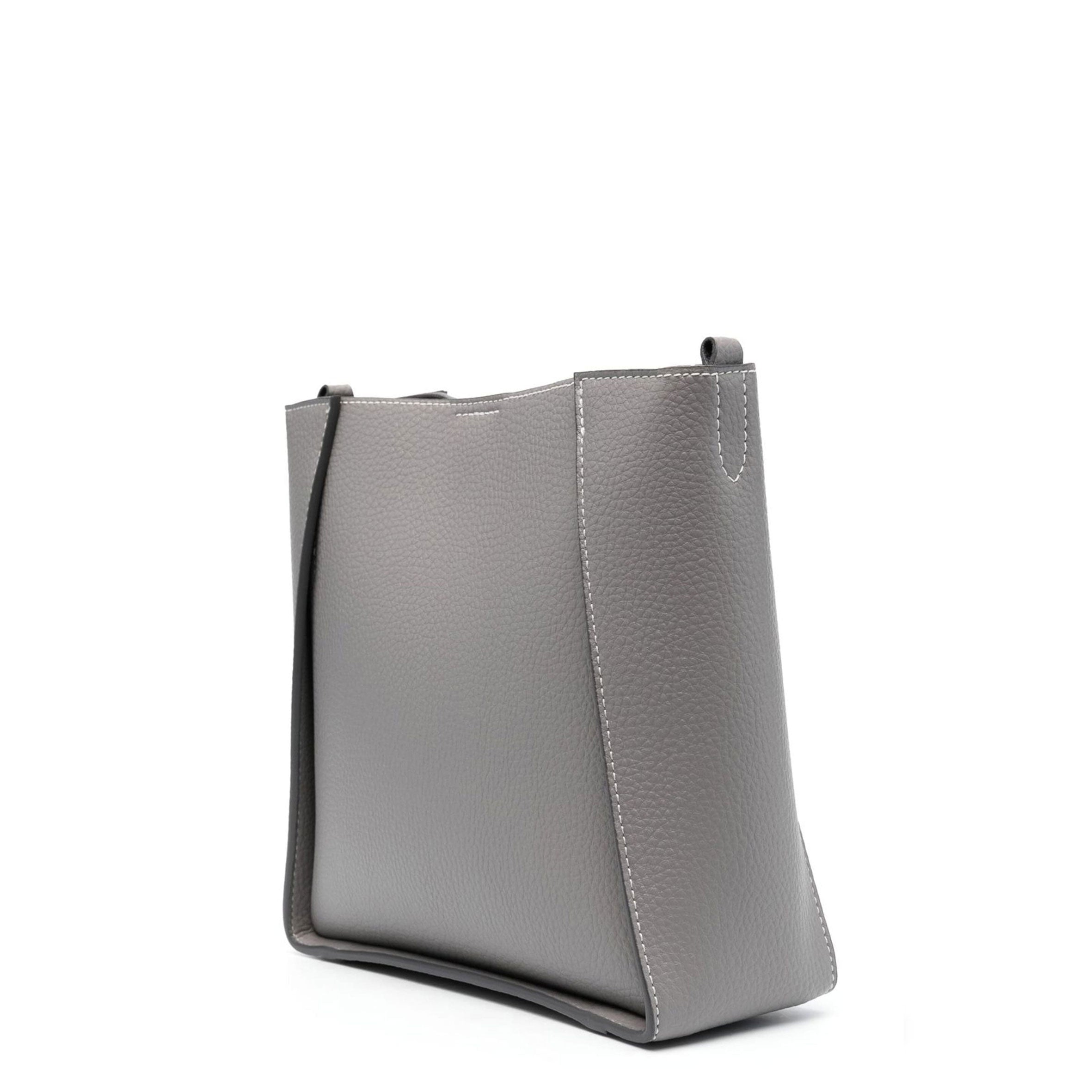 Stella Logo Mini Crossbody Hobo Bag - Grain Perforated Leather in Smoke Color | Perfect for Everyday Use, Travel & Casual Outings