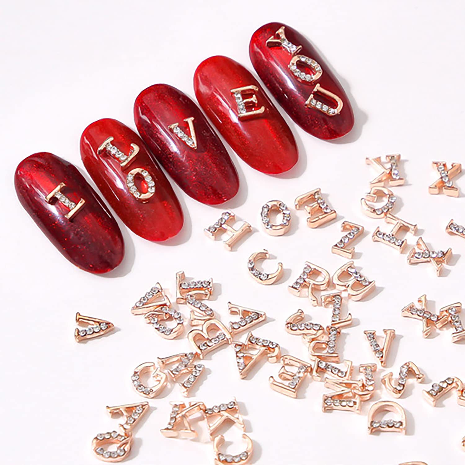 **DANNEASY 78-Piece 3D Alphabet Nail Charms Set - Gold, Silver, Rose Gold Letter Stickers for Nail Art | DIY Manicure, Nail Salon & Party Decoration | Perfect for Wedding, Birthday, Holiday Nail Designs | Nail Art Accessories for Professional & Home Use | Great for Social Media, Photo Shoots & Gift Ideas**