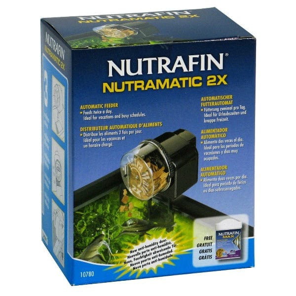 Nutrafin Nutramatic 2X Automatic Fish Feeder - Programmable Timer for Aquarium & Fish Tank - Perfect for Vacation & Daily Feeding