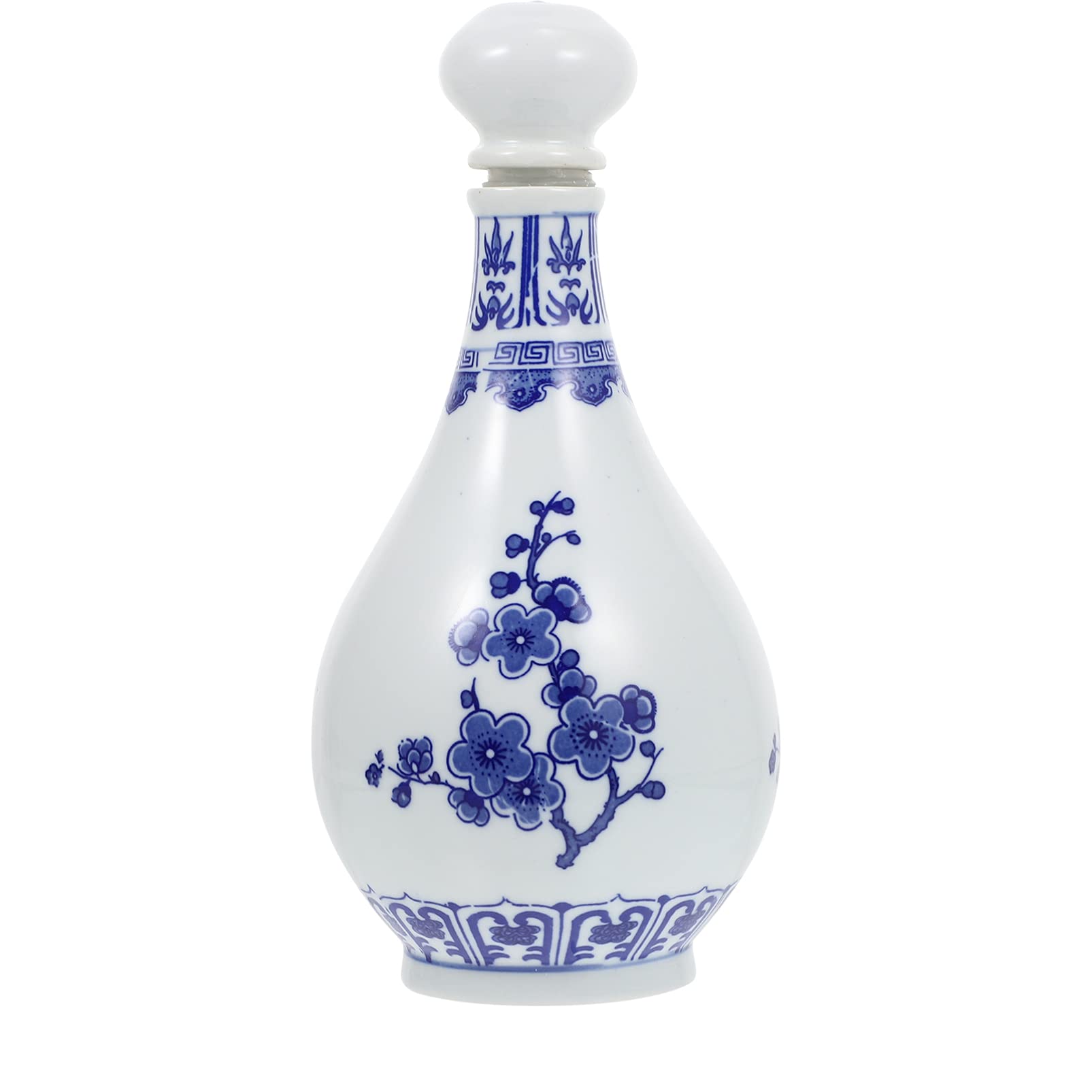 Premium Ceramic Sake Carafe - Hot & Cold Serving Bottle for Japanese Plum Wine, Beer, Juice & Milk | Elegant Plum Blossom Design | Perfect for Home Entertaining, Sake Tasting & Brewing